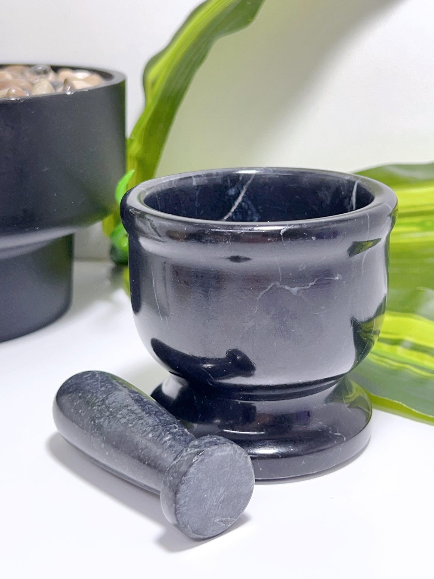 Black Jade Mortar & Pestle 580g