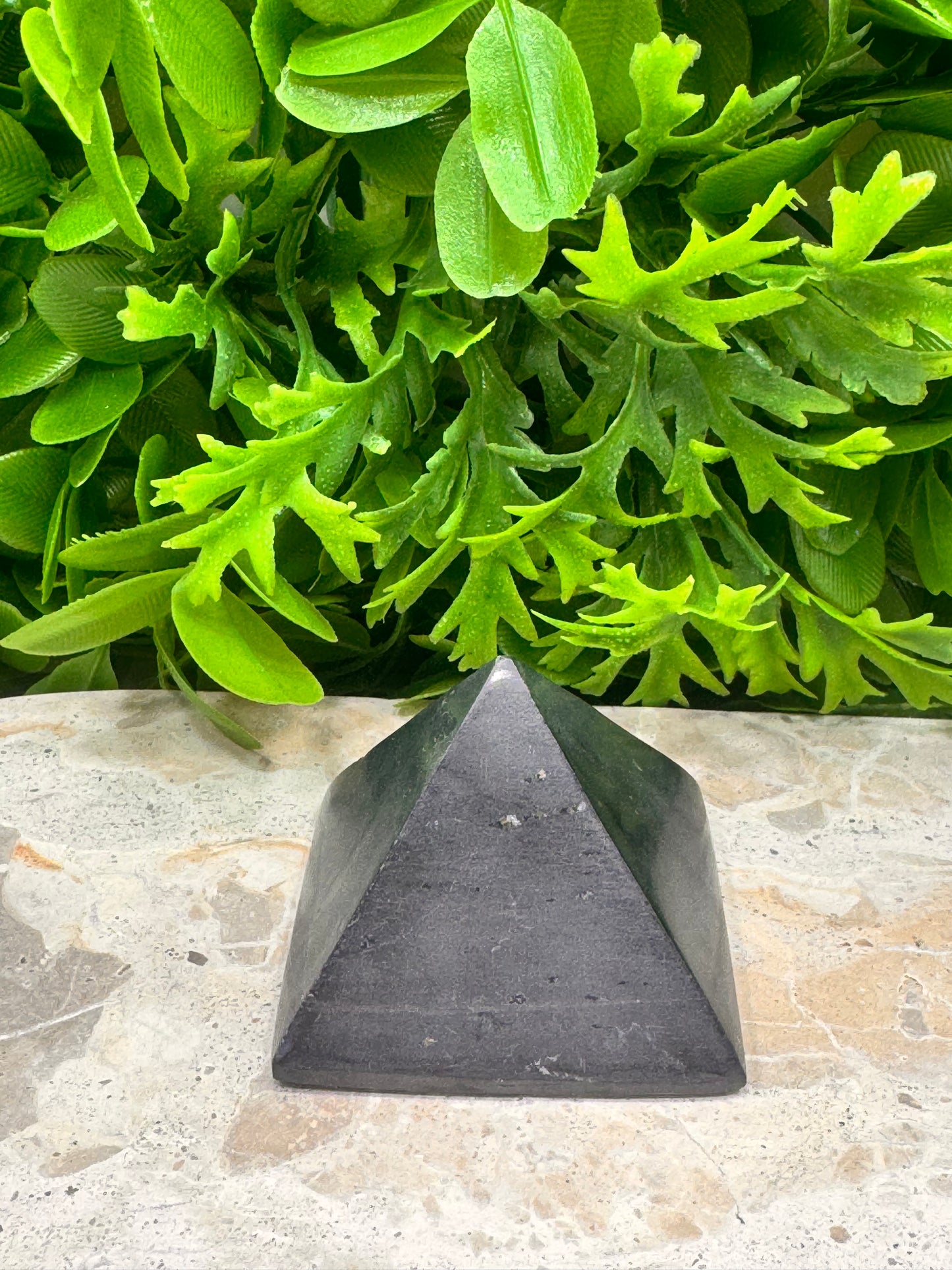 Black Jade with Pyrite Pyramid 148g