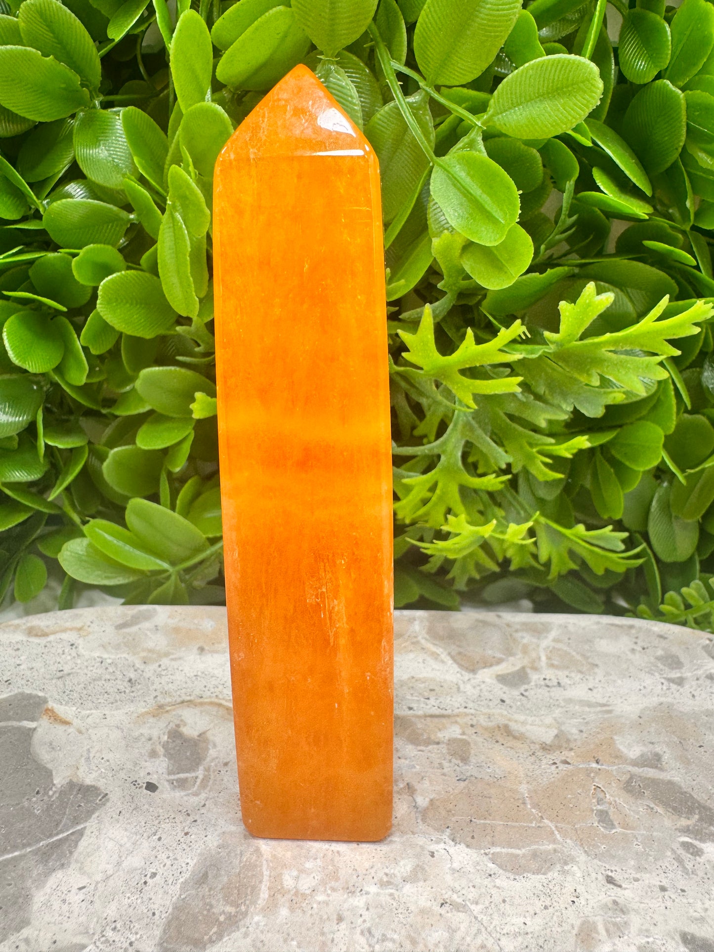 Crystalised Orange Calcite Tower 238g