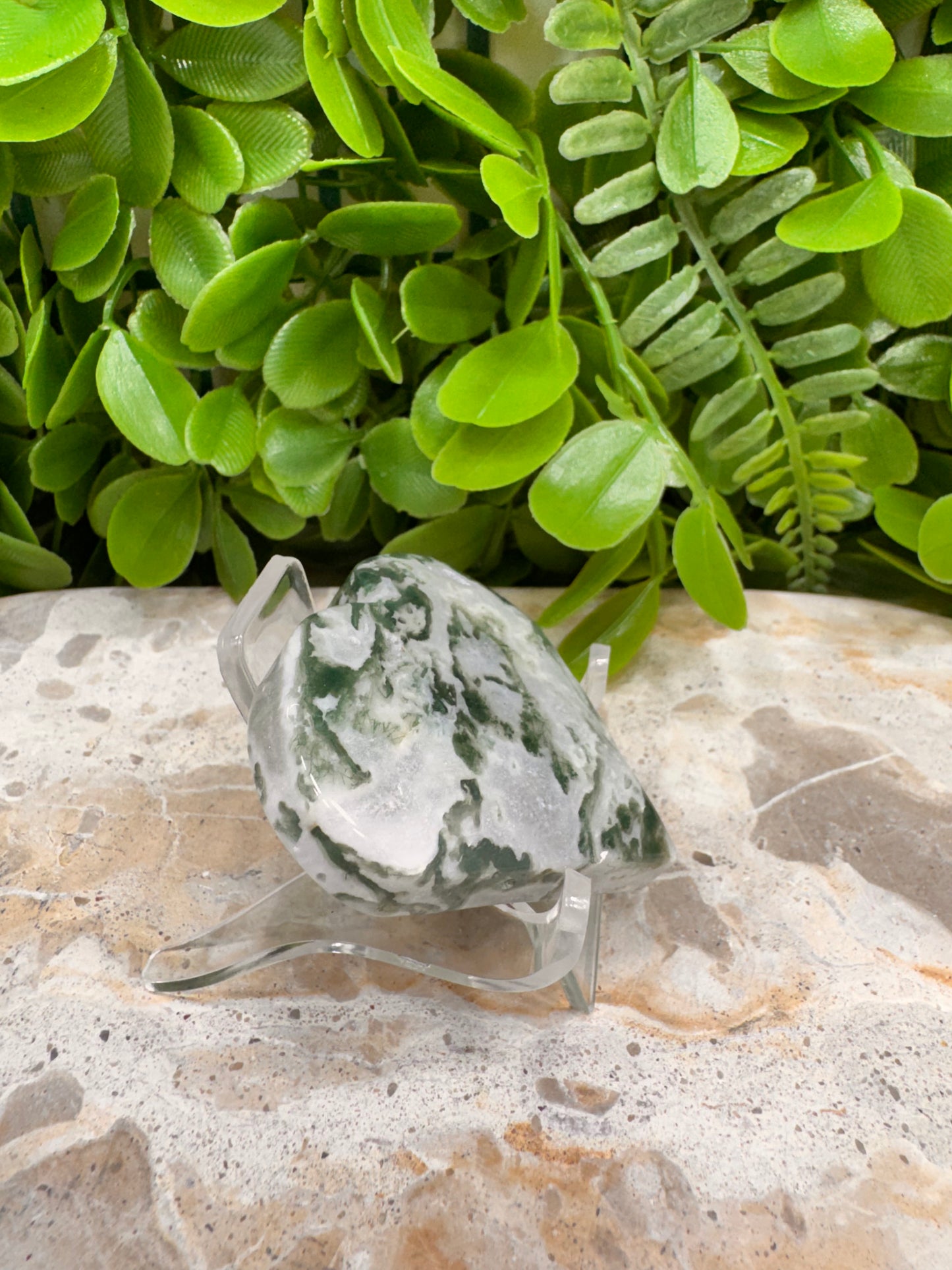 Moss Agate Heart 70g
