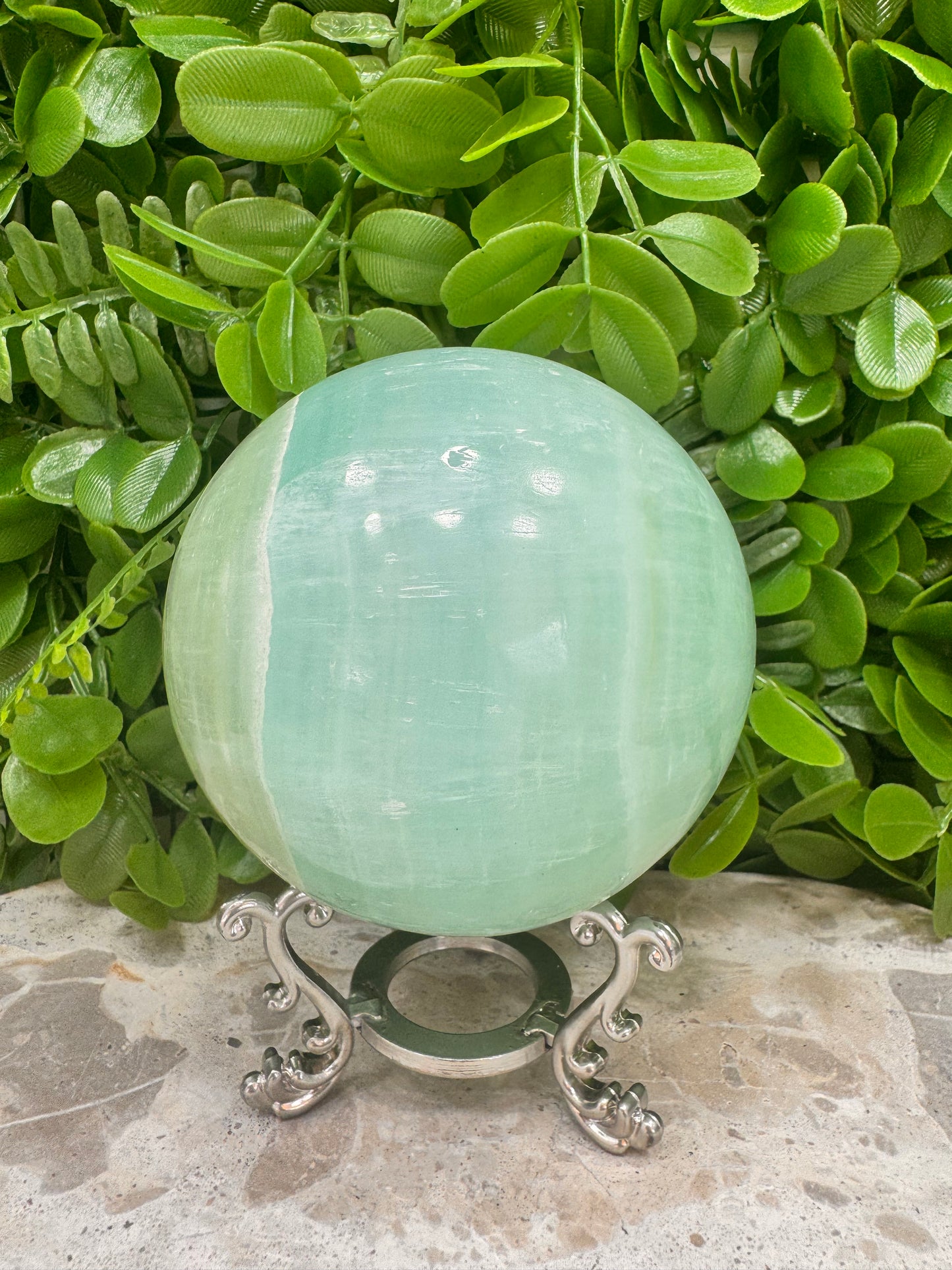Pistachio Calcite Sphere 1182g