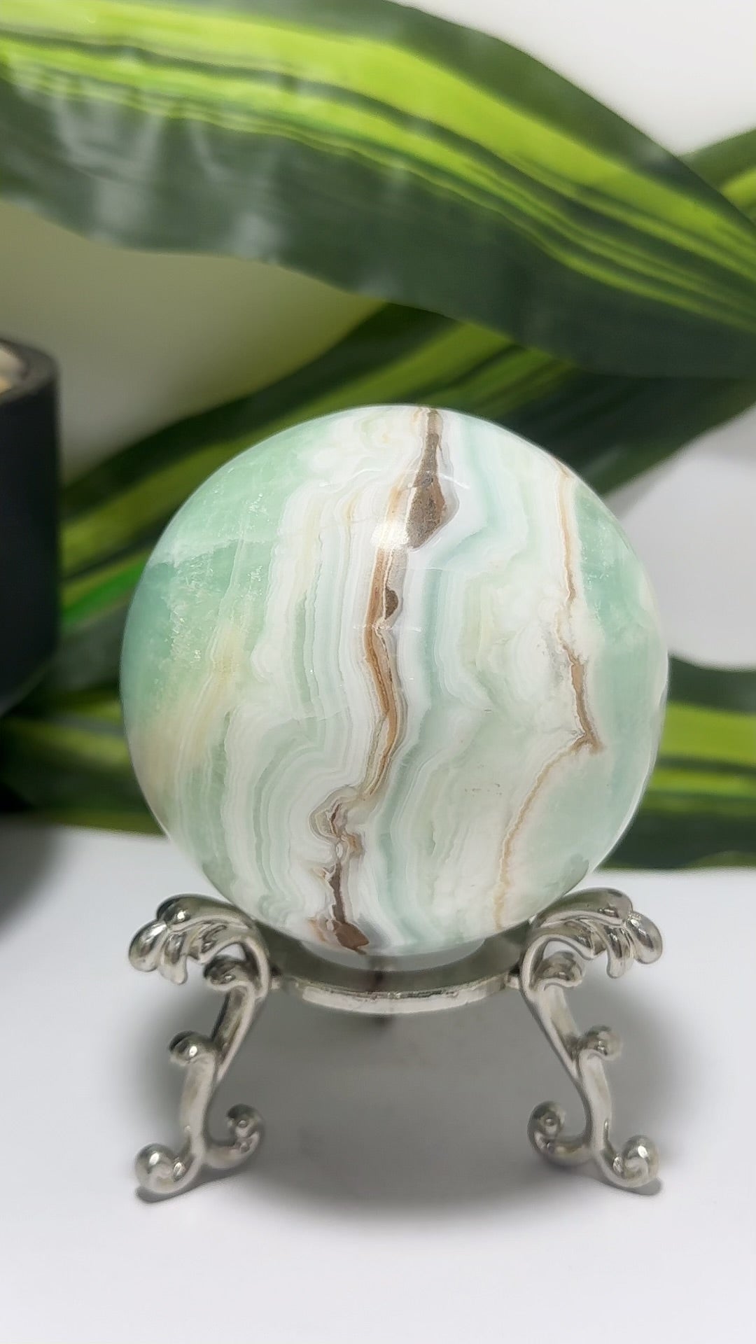 Pistachio Calcite Sphere 566g