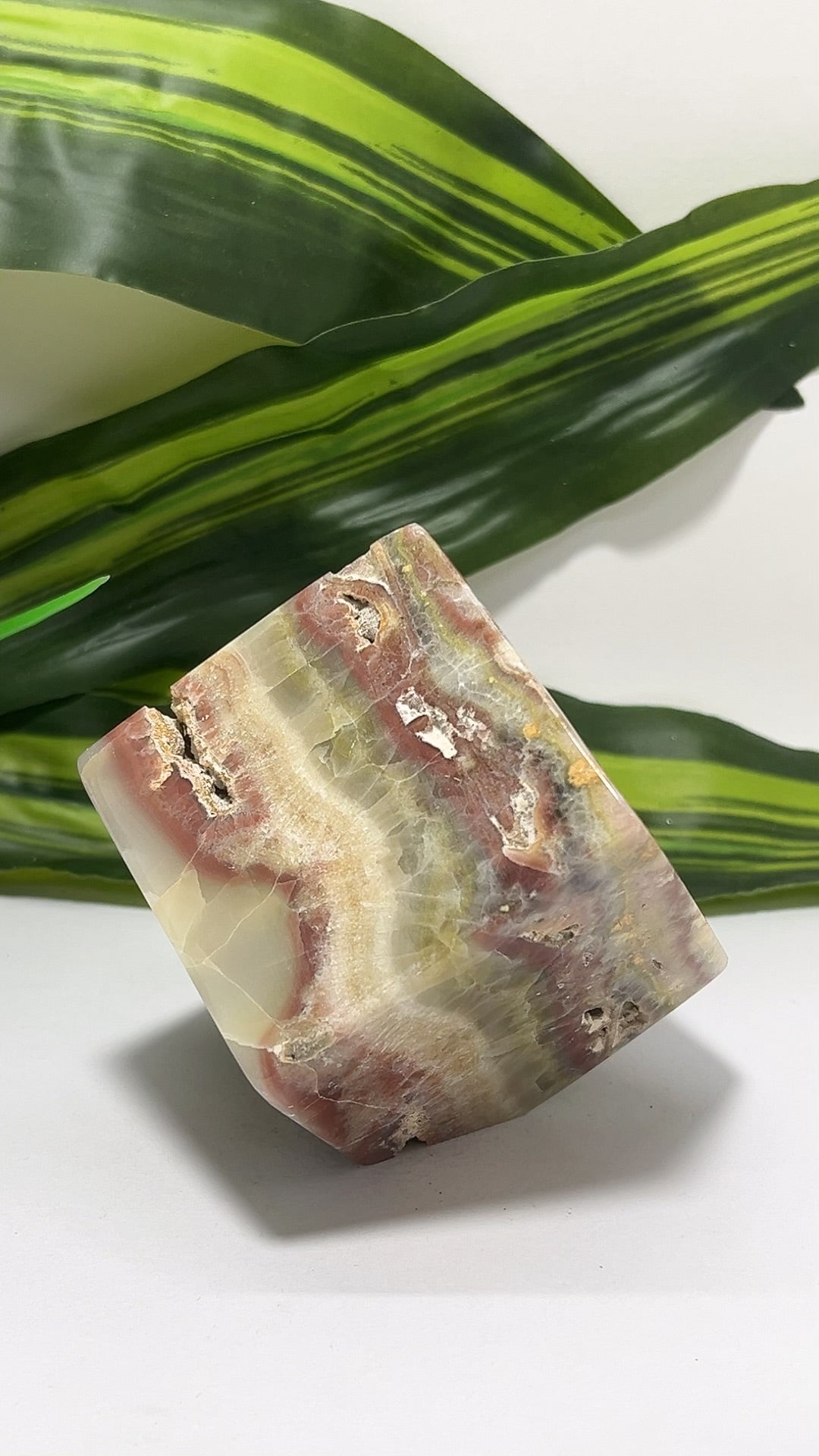 Pink Pistachio Calcite Cube 488g