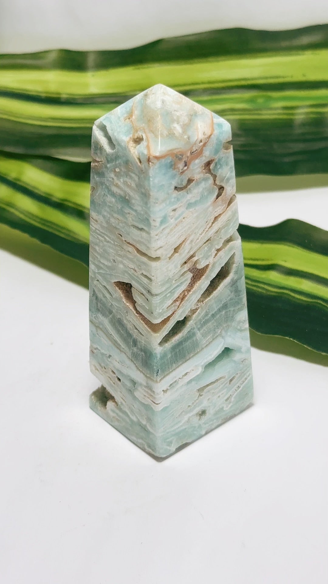 Blue Aragonite with Smithsonite Tower 194g