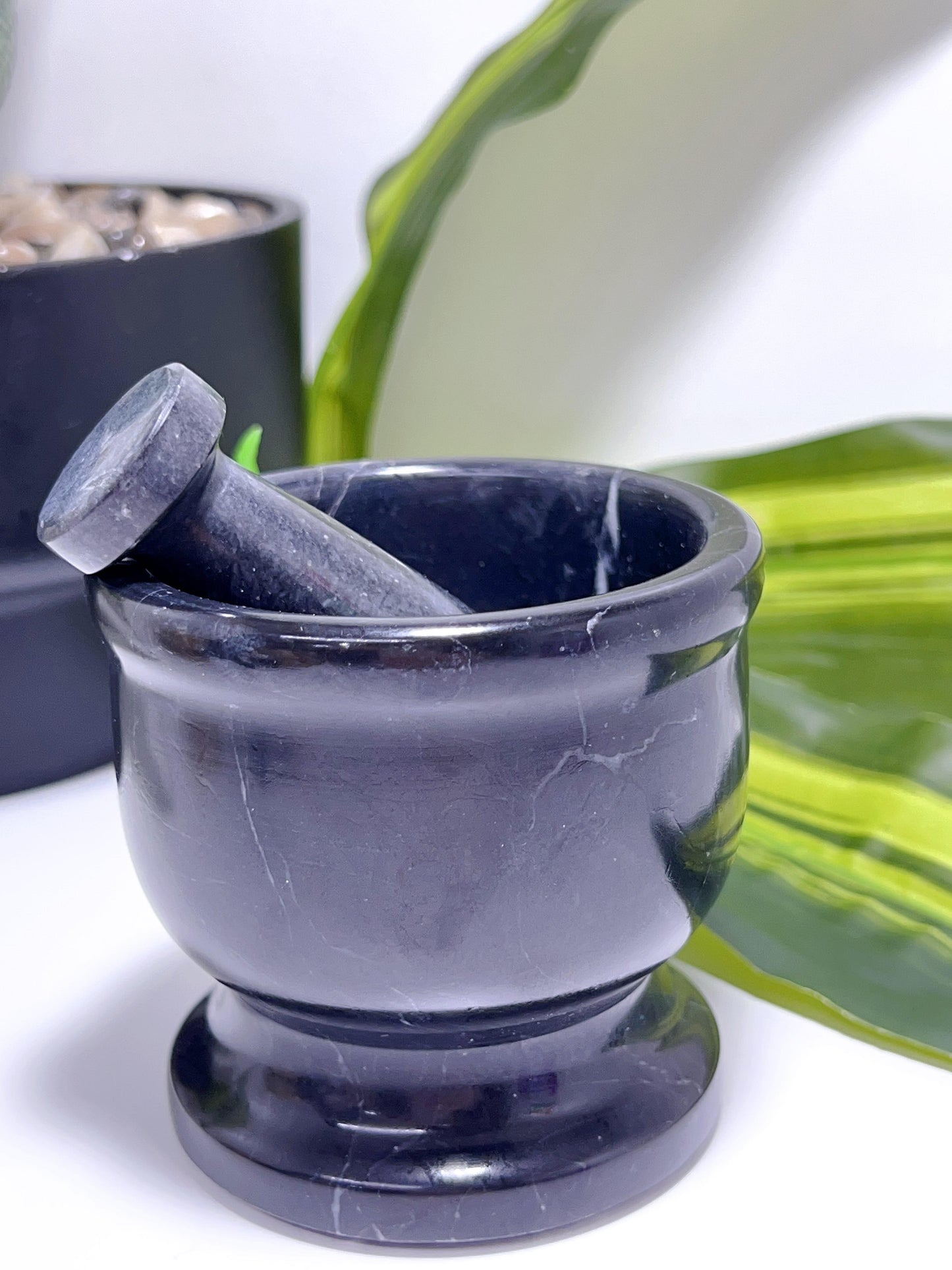 Black Jade Mortar & Pestle 580g