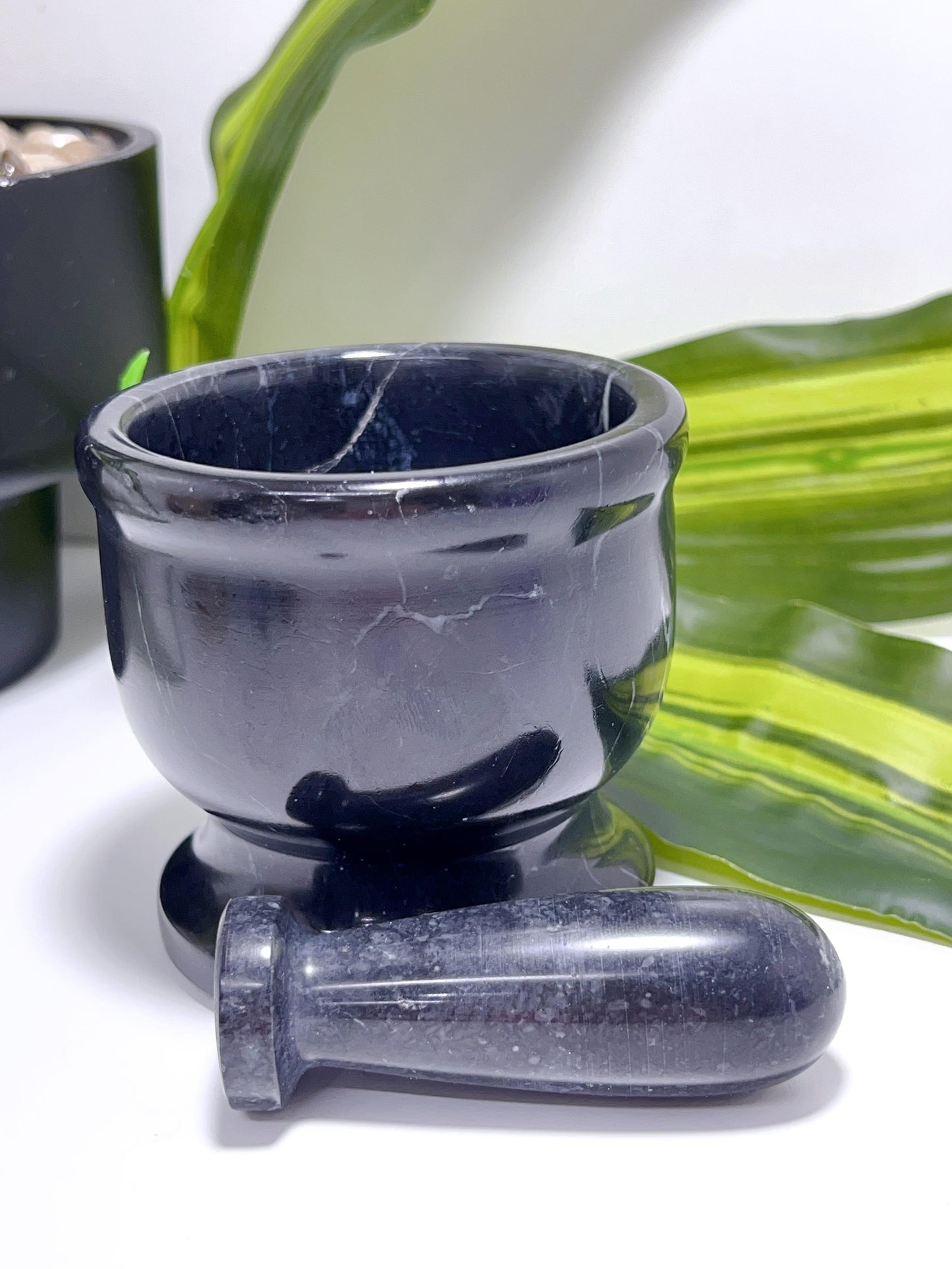 Black Jade Mortar & Pestle 580g