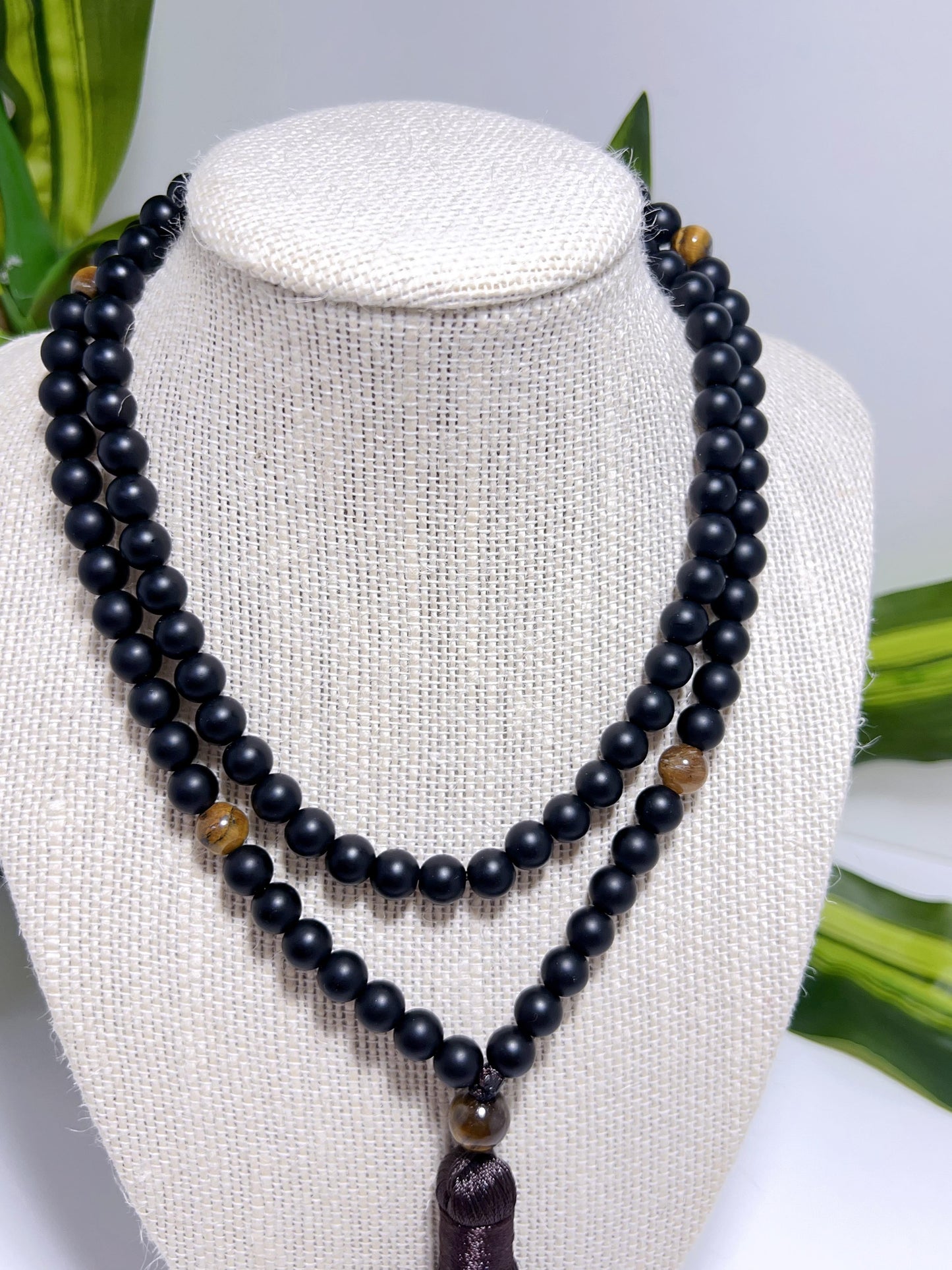 Obsidian and Tiger Eye Mala Beads