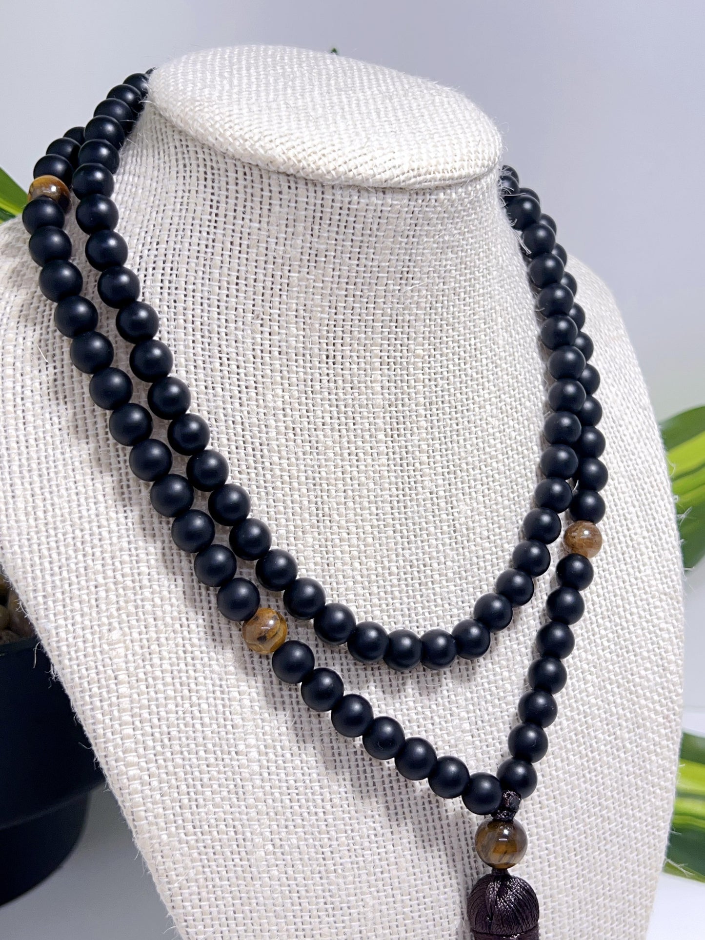 Obsidian and Tiger Eye Mala Beads