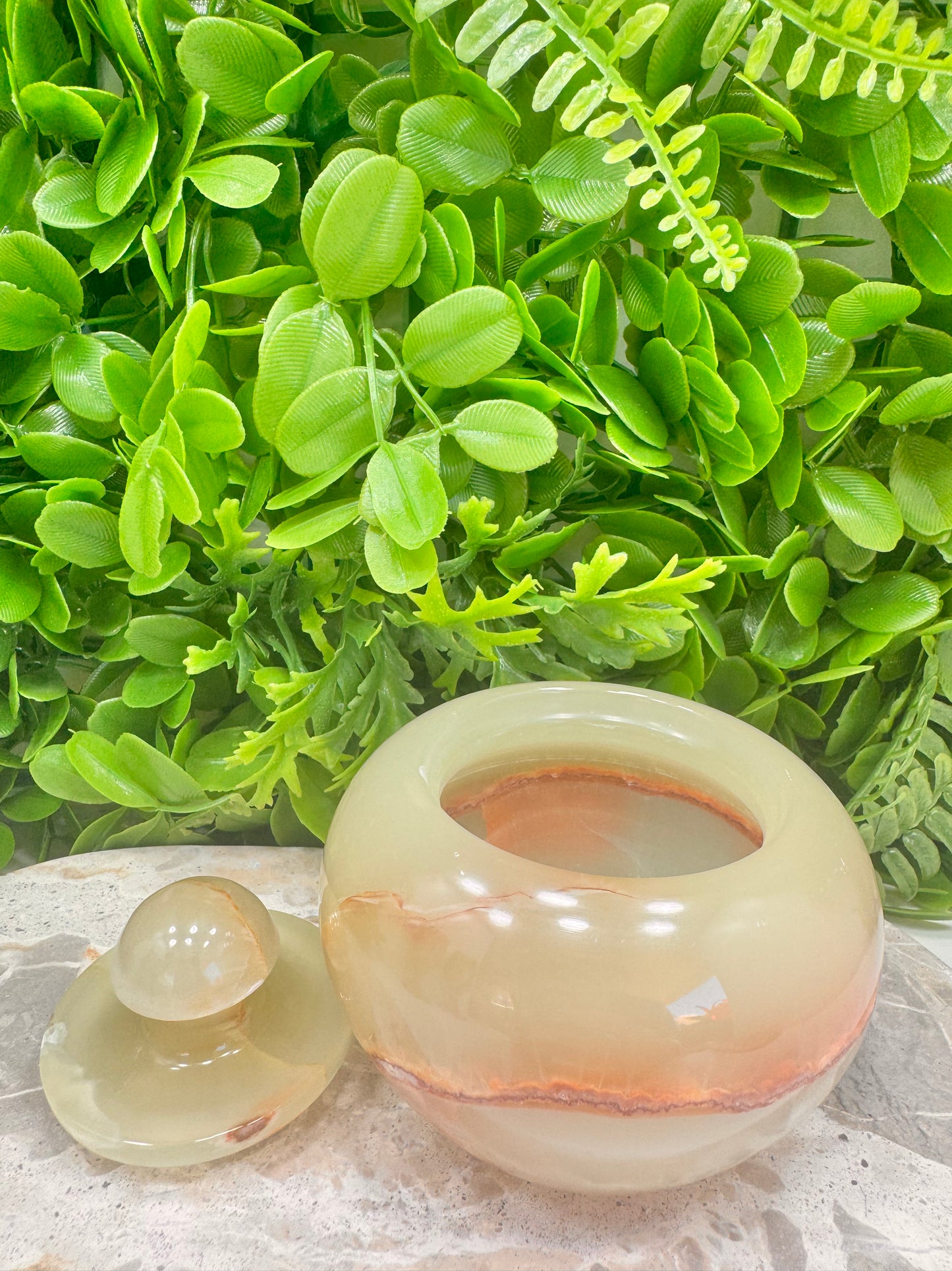 Green Onyx Apple Bowl 612g