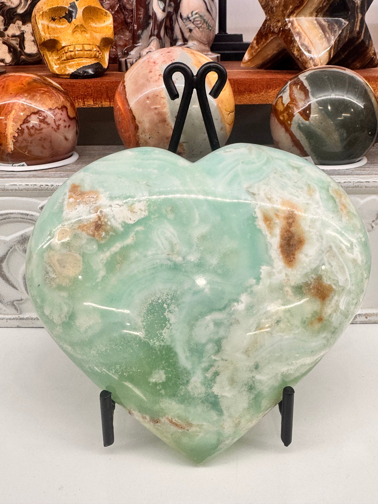 Aragonite & Smithsonite Heart 958g
