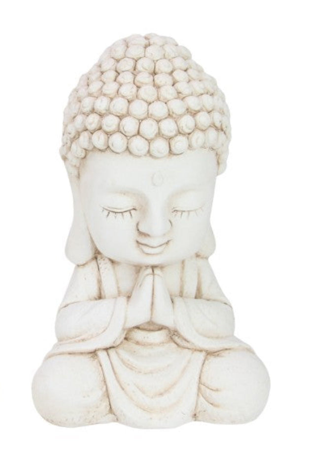 Cream Garden Praying Buddha 34cm