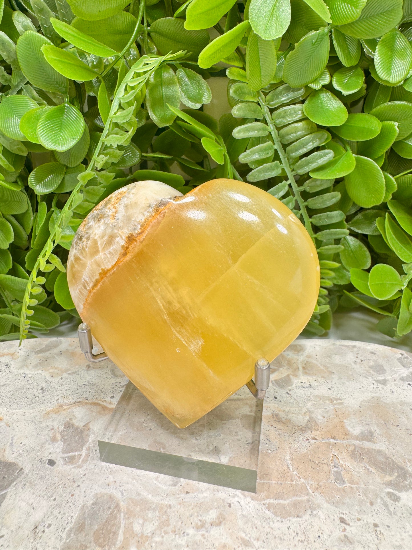 Lemon Banded Calcite Heart 208g
