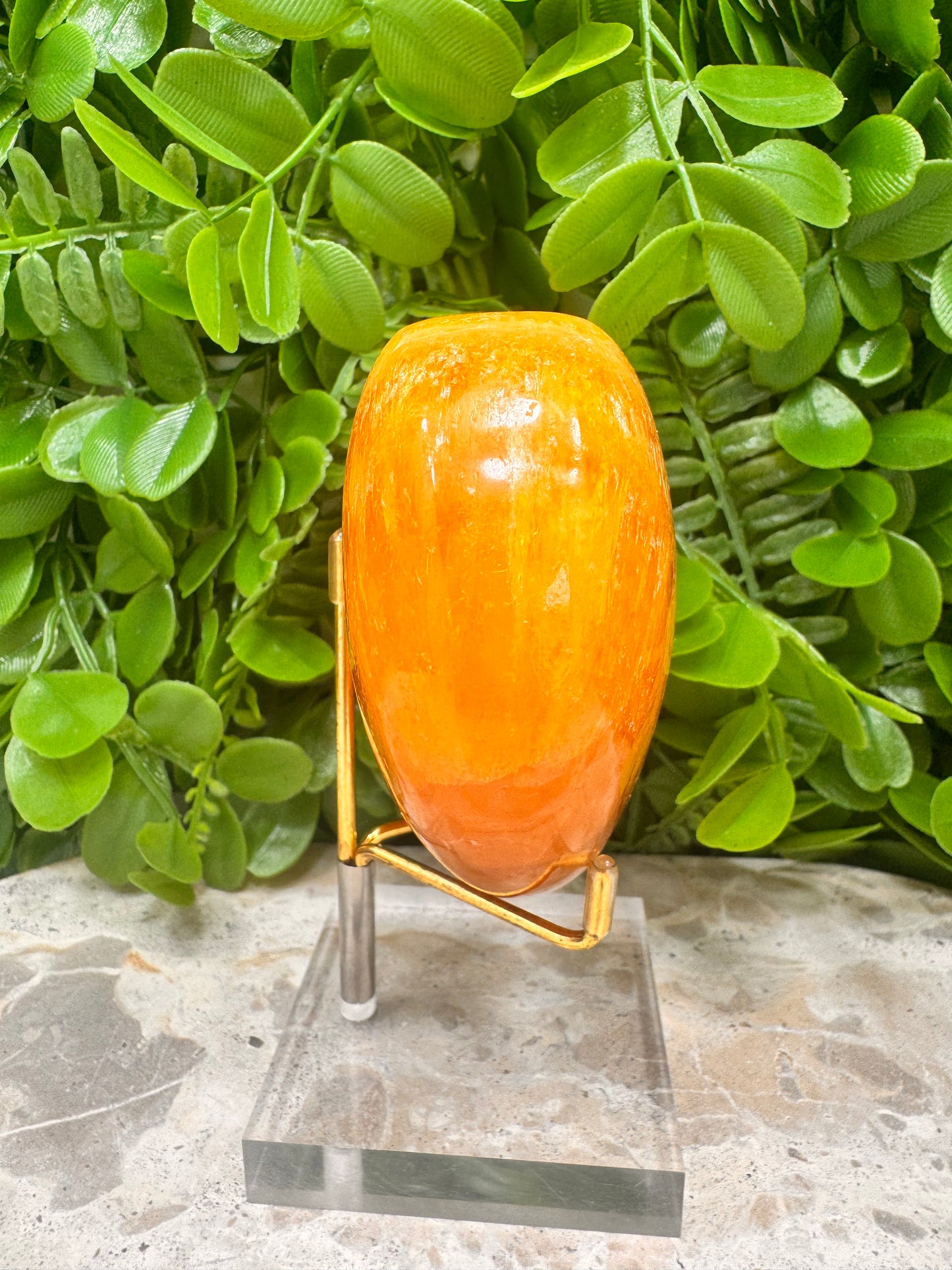 Crystalized Orange Calcite Heart 598g