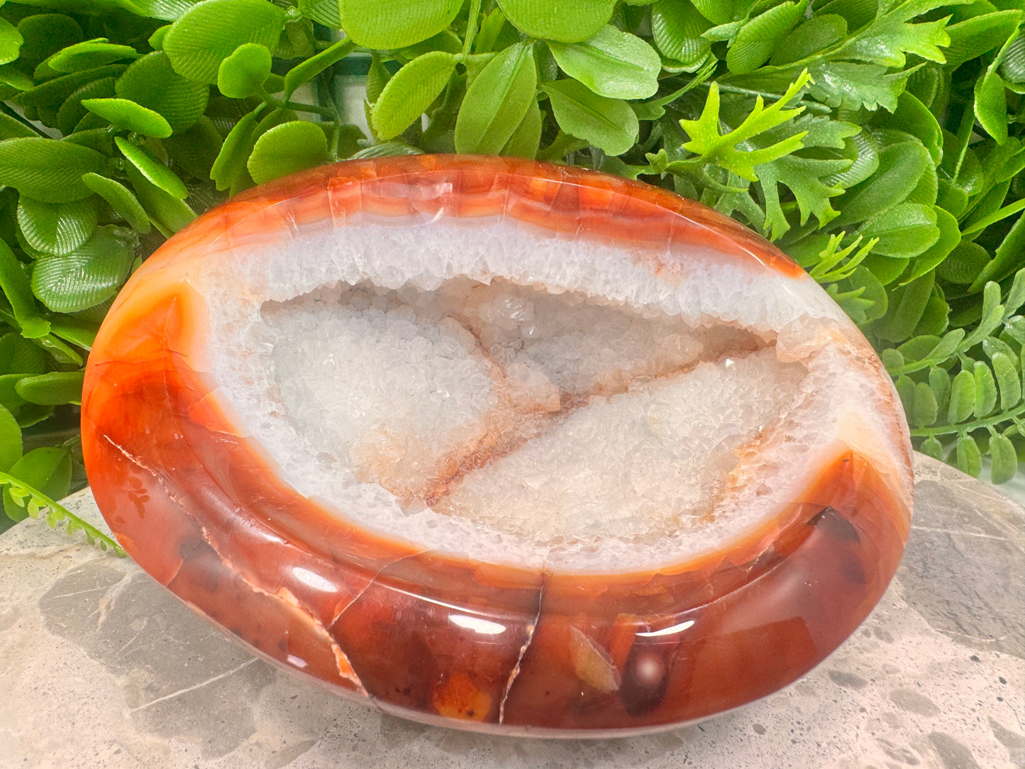 Carnelian Druzy Bowl 1108g