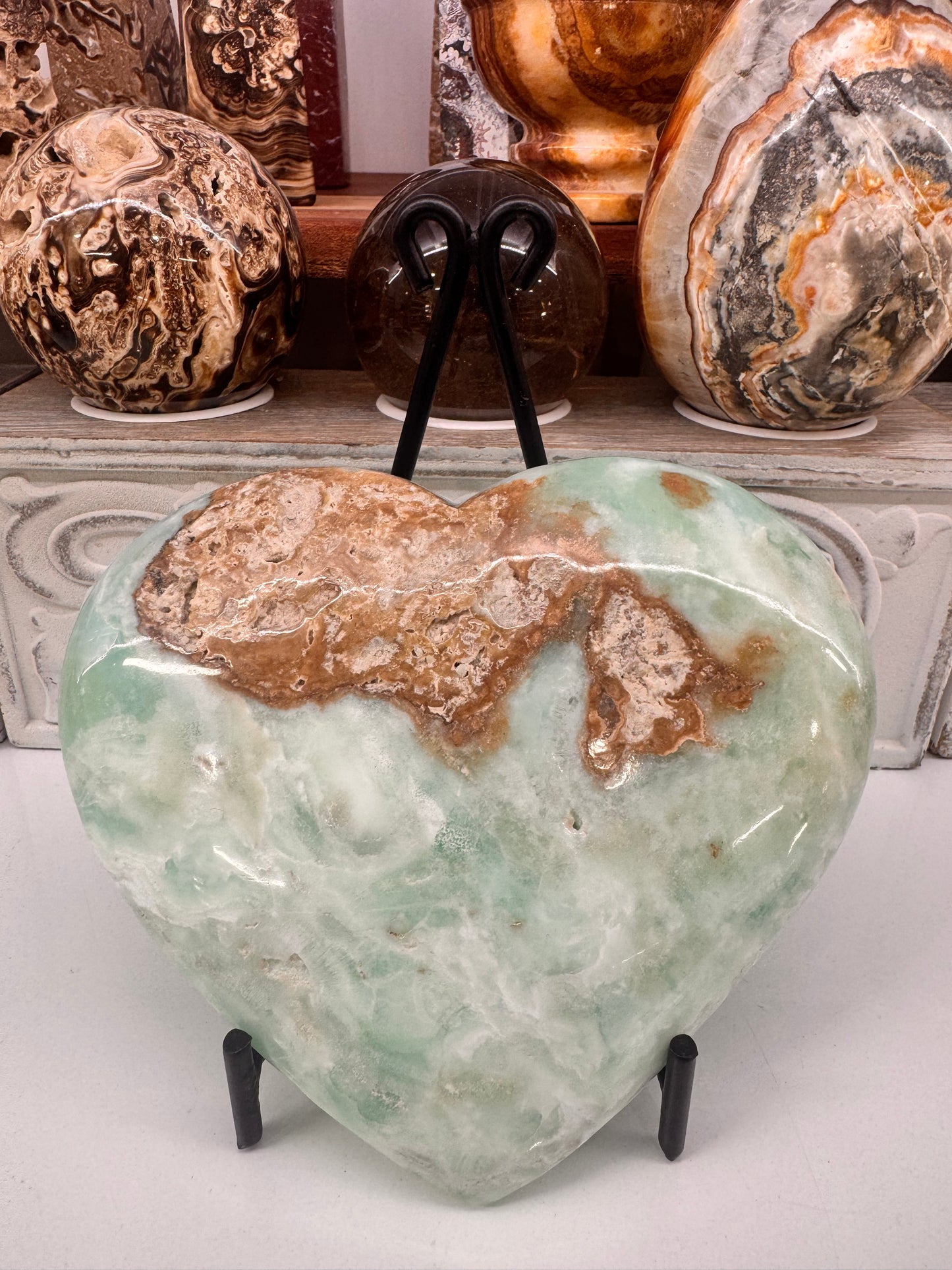 Aragonite & Smithsonite Heart 686g