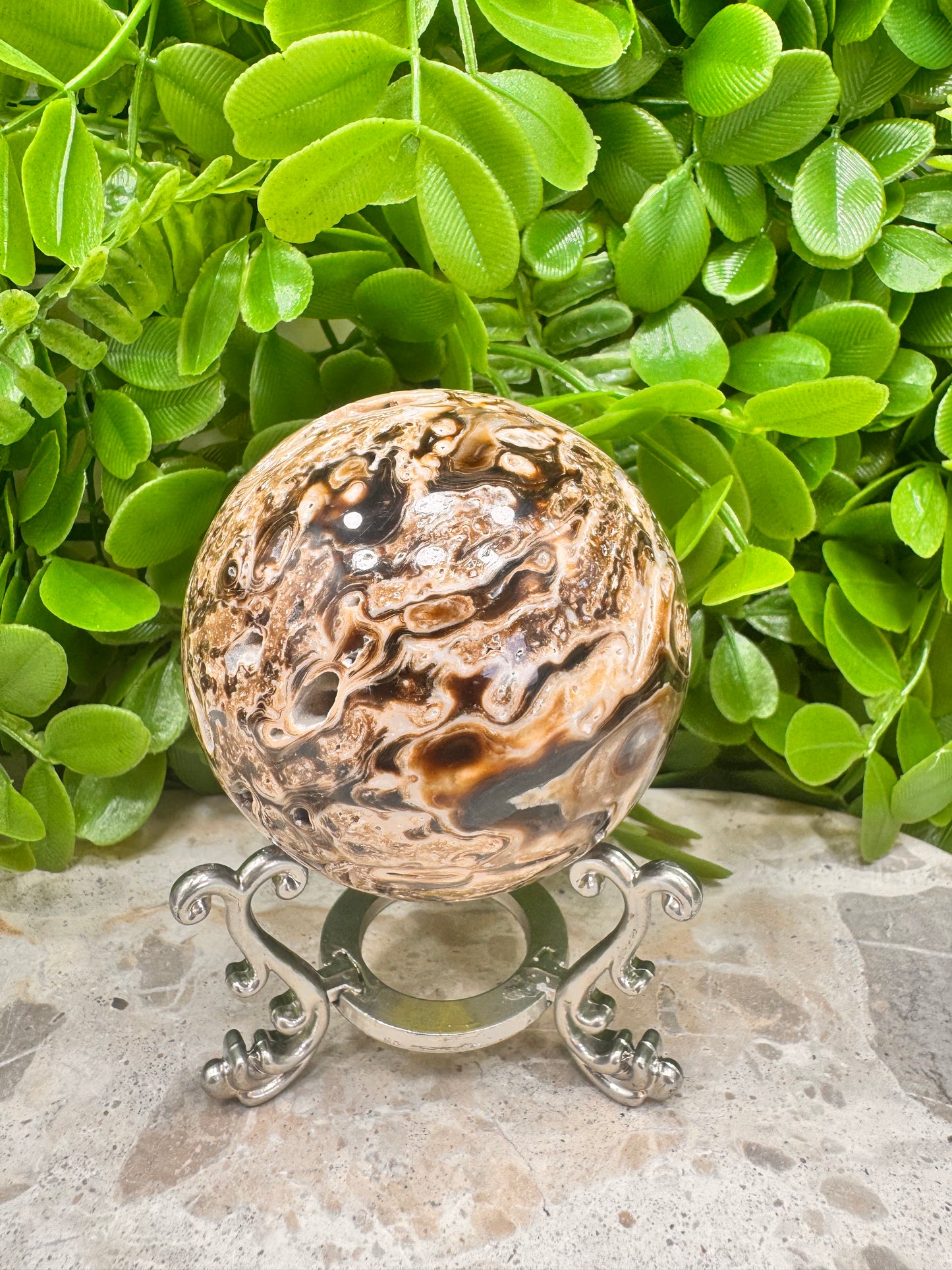 Chocolate Calcite Sphere 404g
