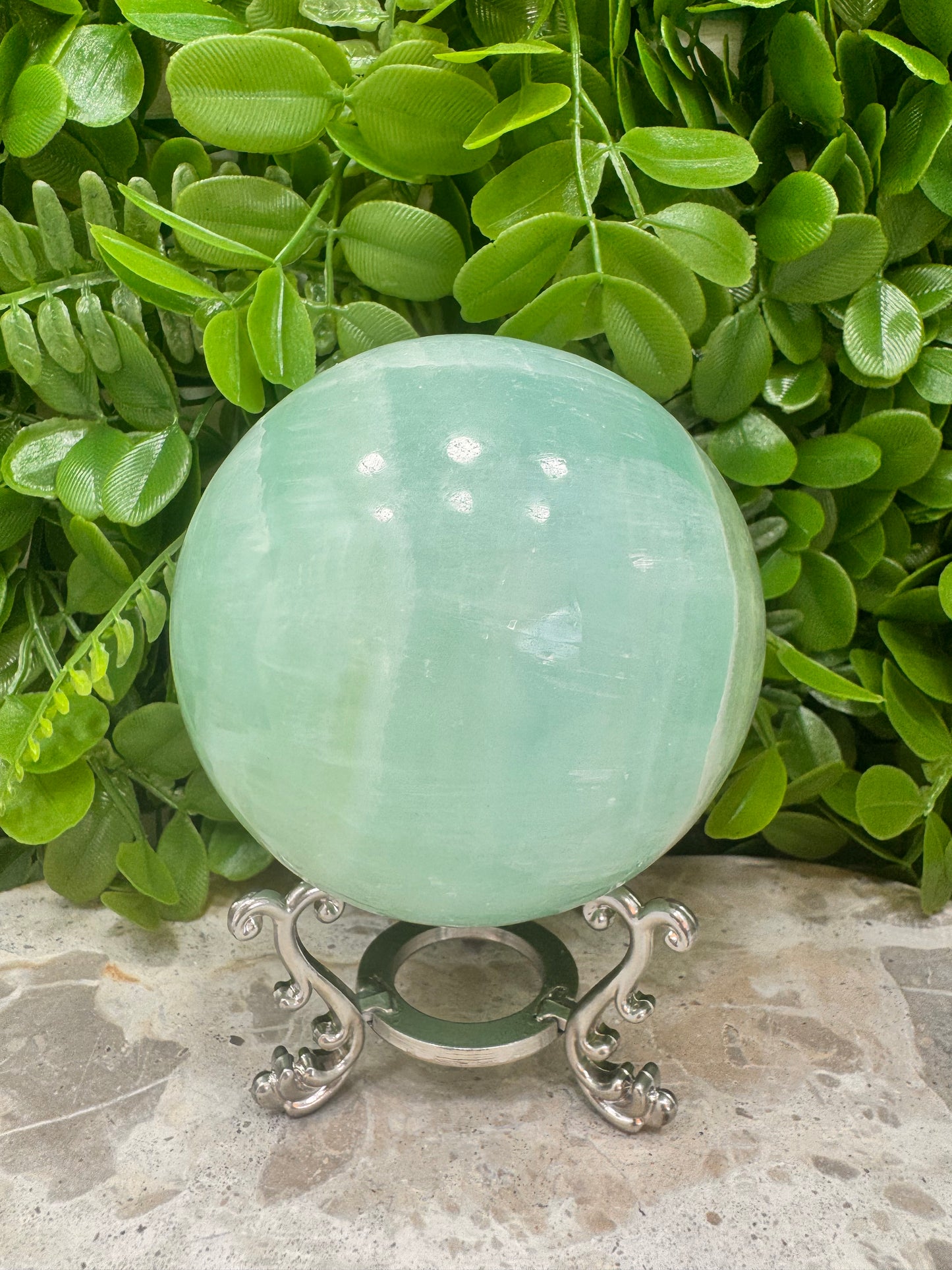 Pistachio Calcite Sphere 1182g