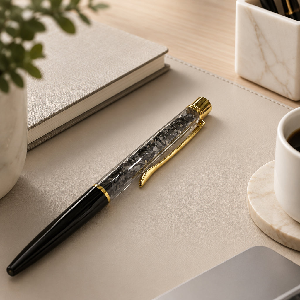 Snowflake Obsidian Premium Crystal Chip Pen