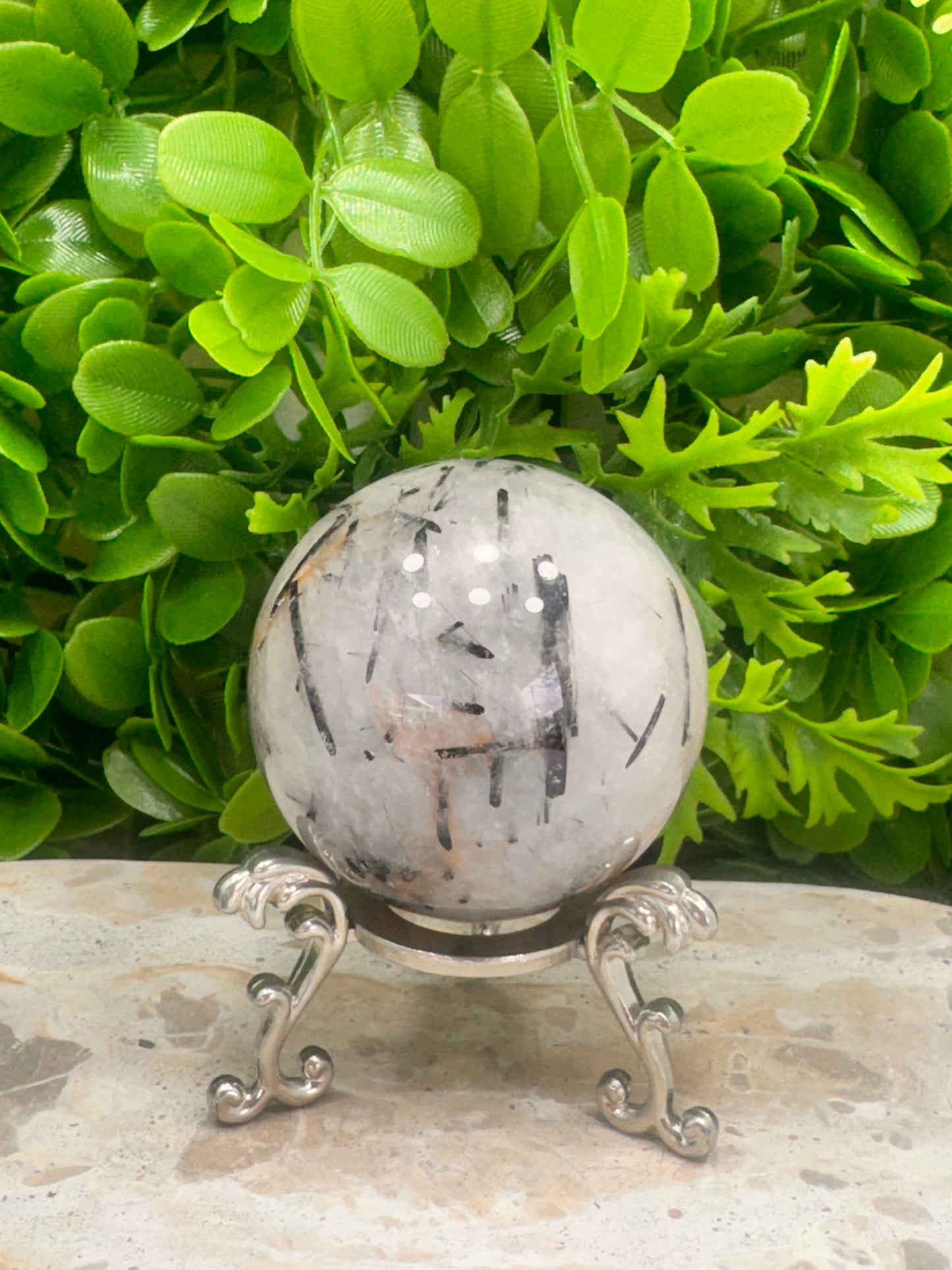 Tourmaline In Quartz Sphere 378g
