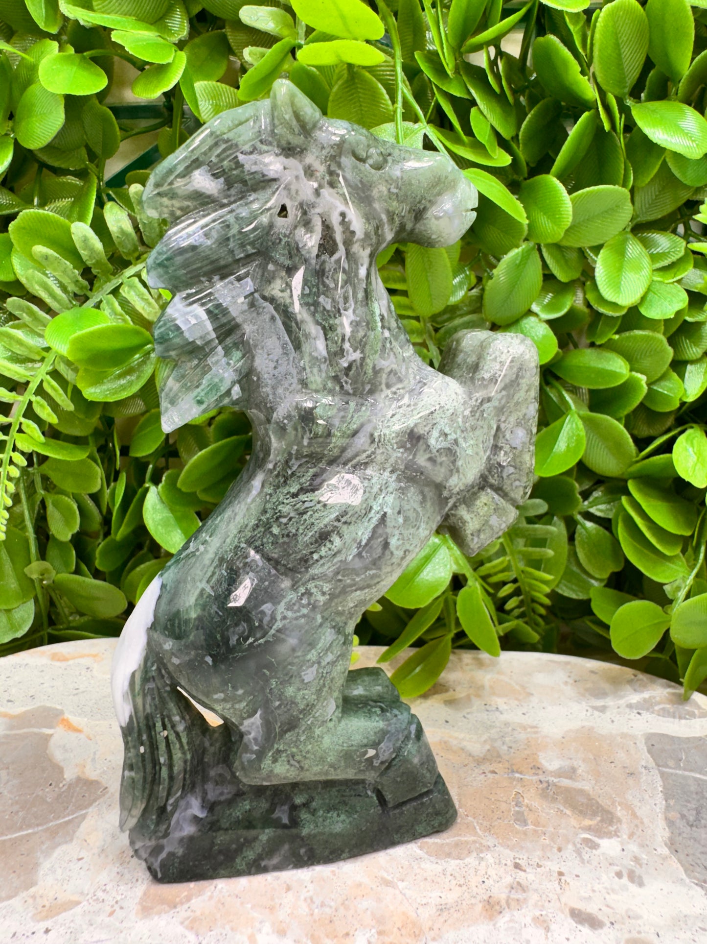 Moss Agate Horse 356g
