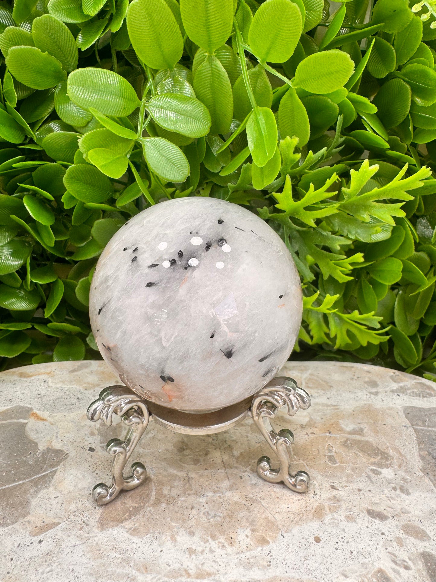 Tourmaline in Quartz Sphere 426g