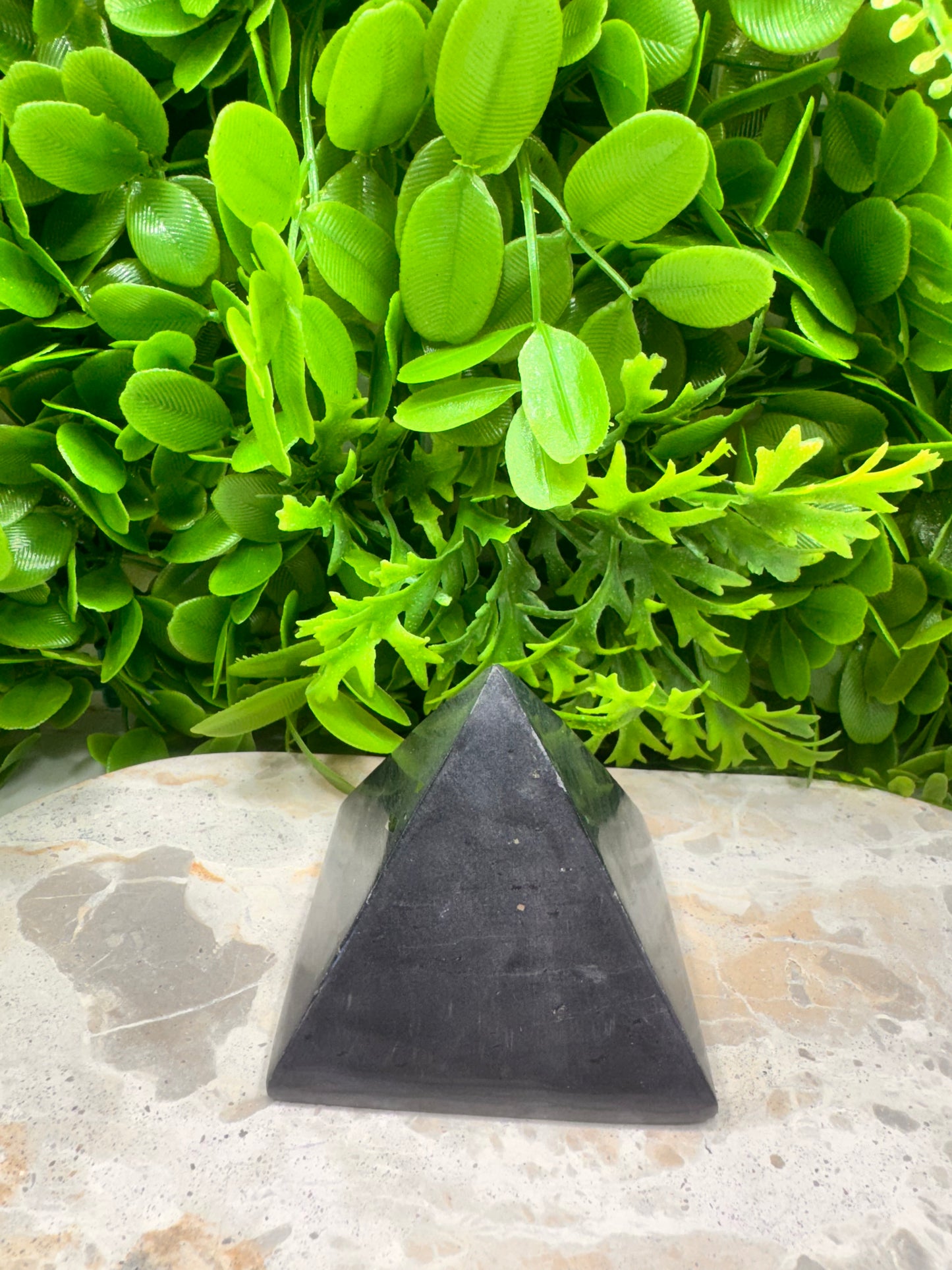 Black Jade with Pyrite Pyramid 352g