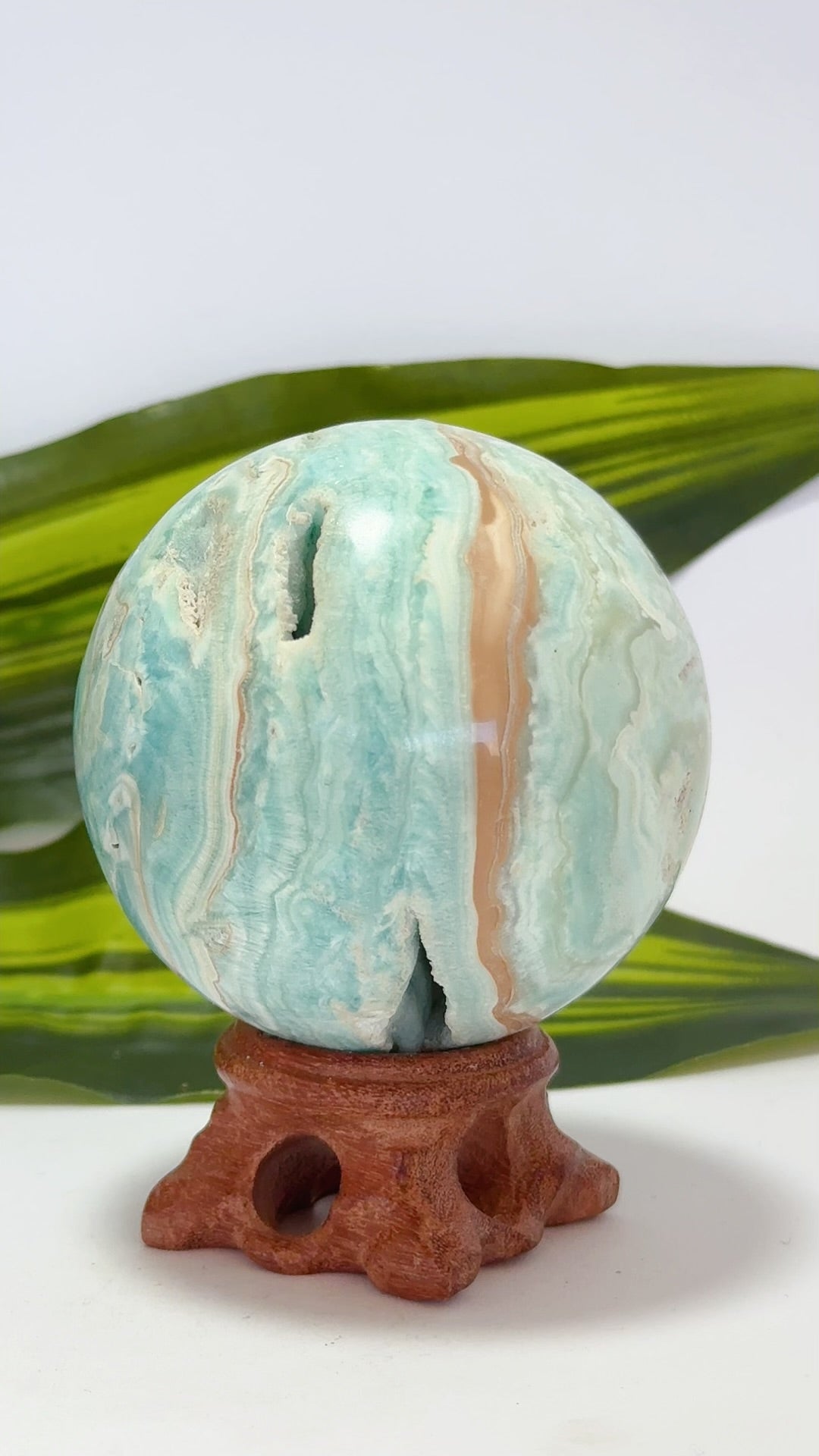 Blue Aragonite Sphere 480g