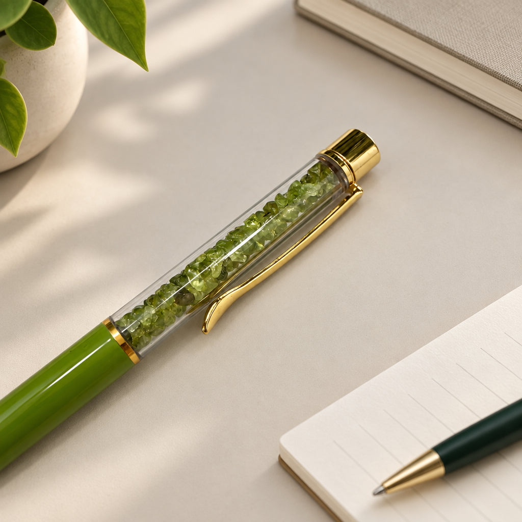 Peridot Premium Crystal Chip Pen