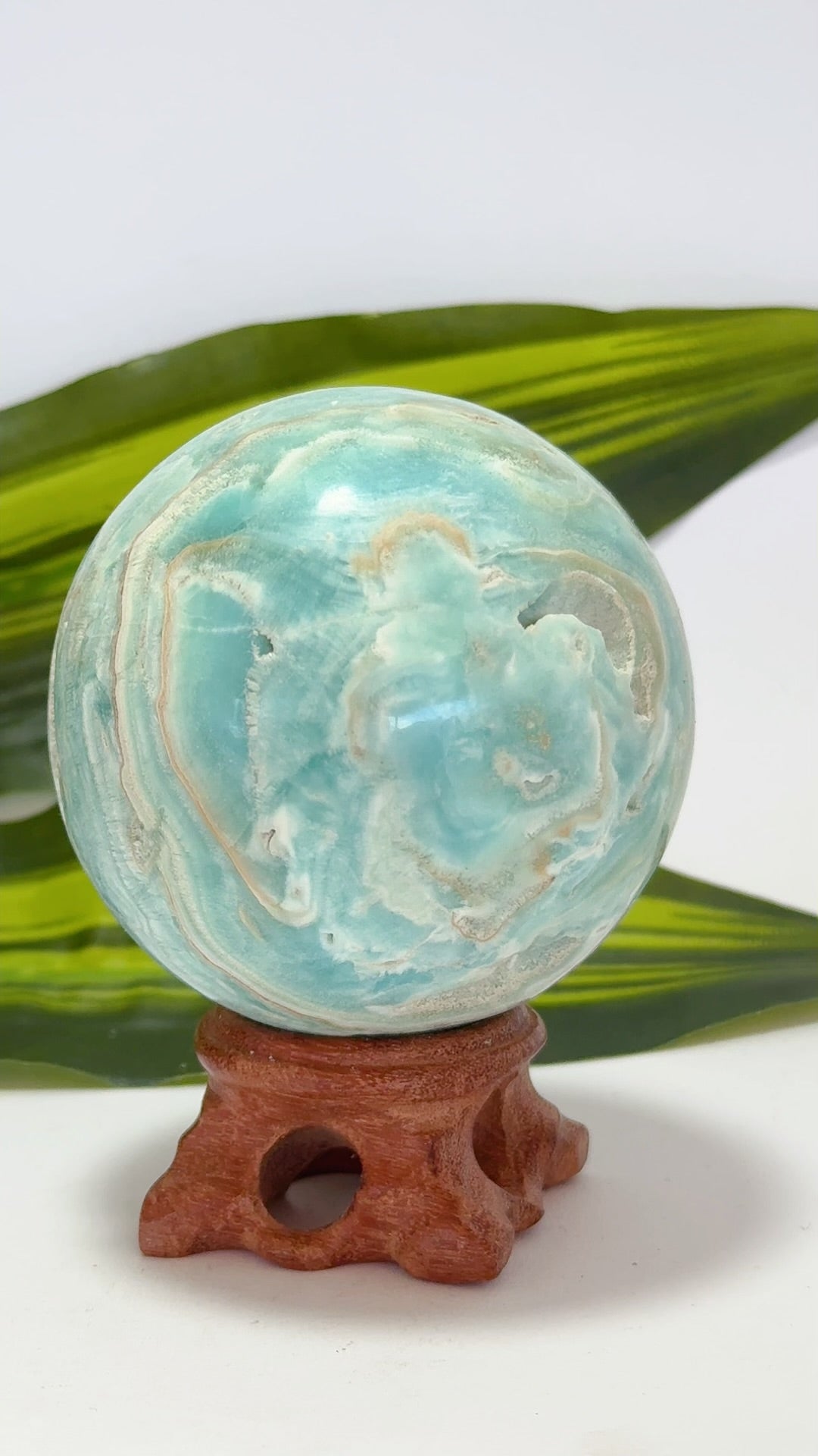 Blue Aragonite Sphere 480g