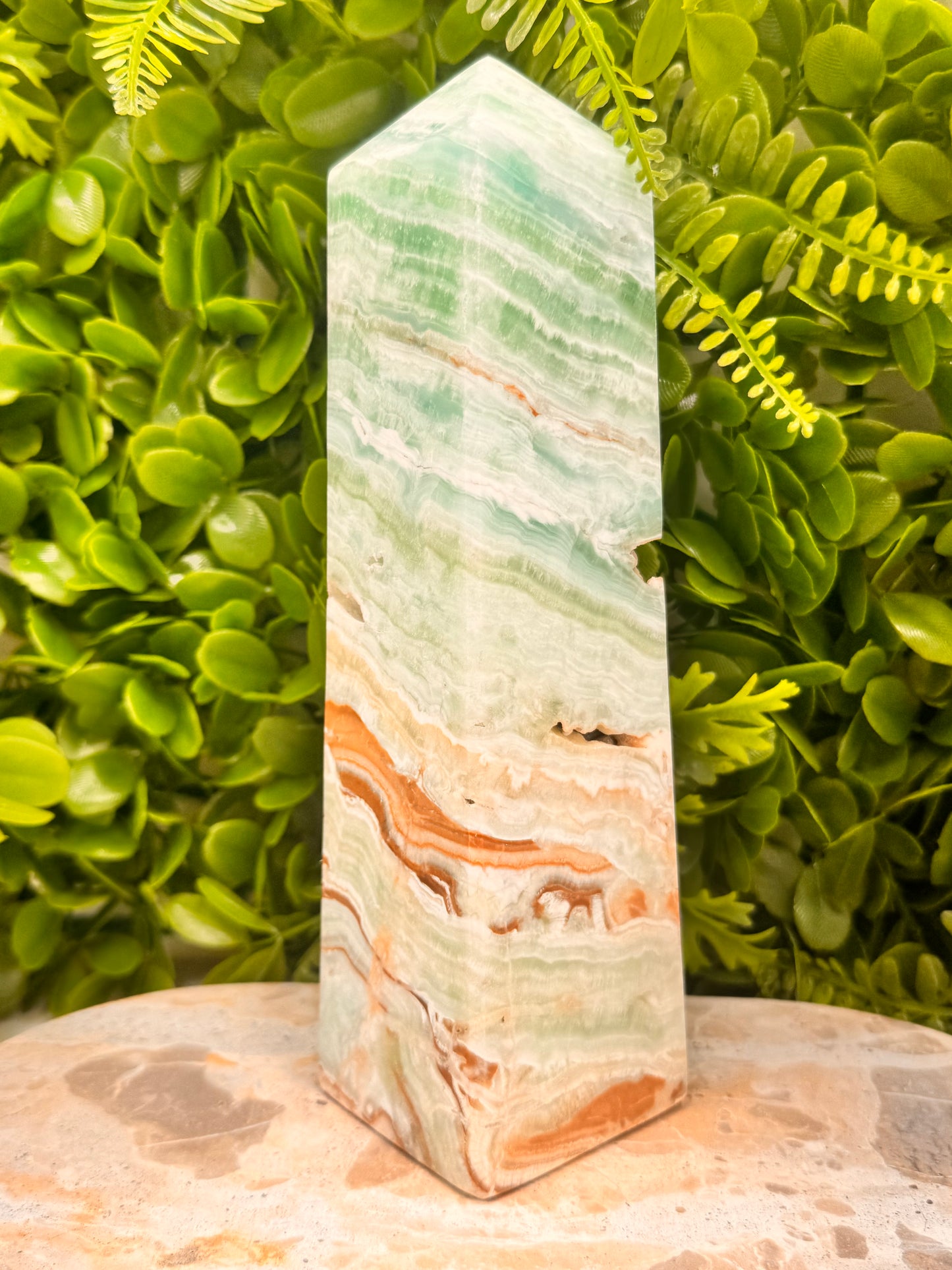 Blue Caribbean Calcite Tower 1762g