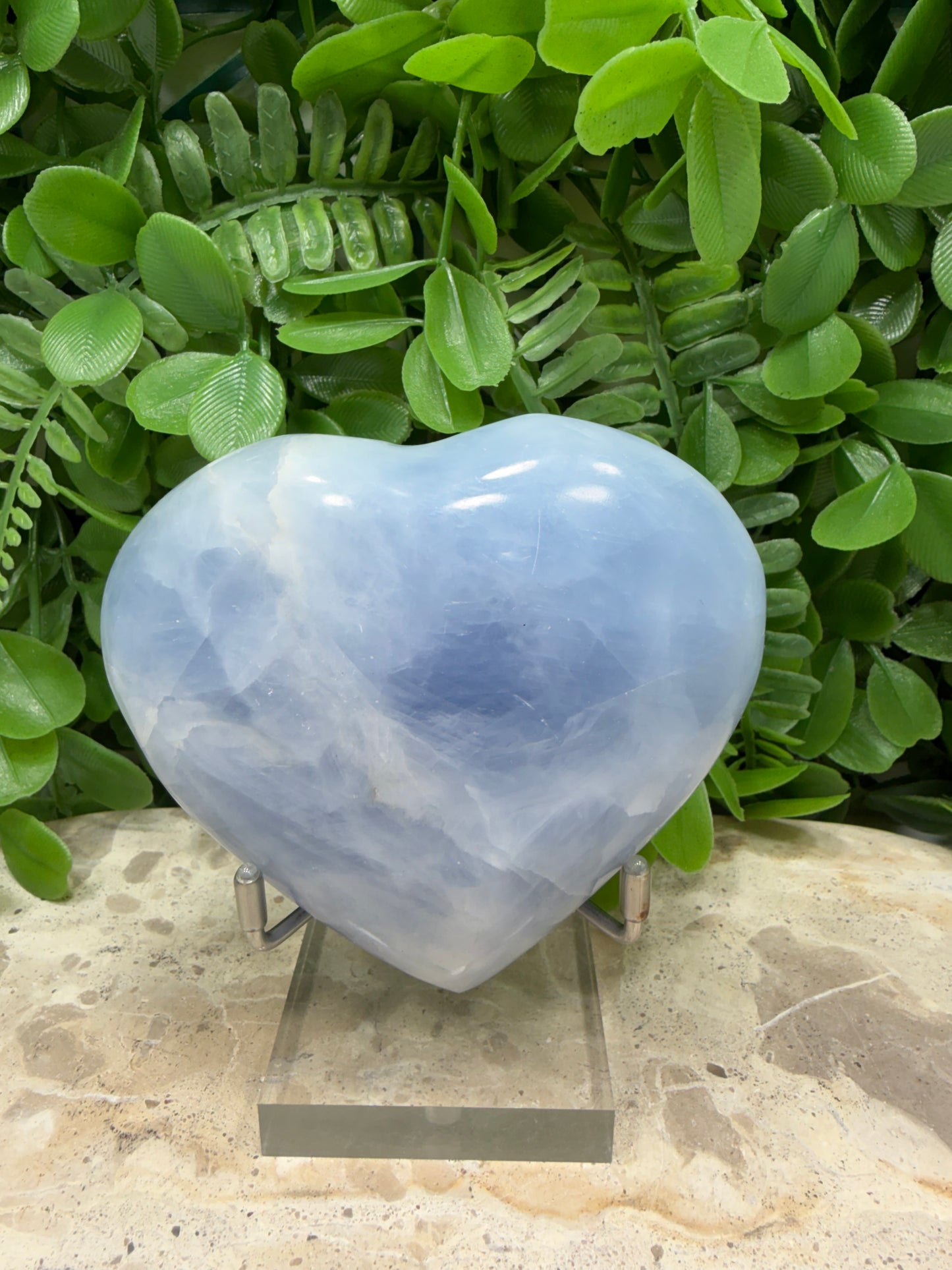 Blue Calcite Heart 378g