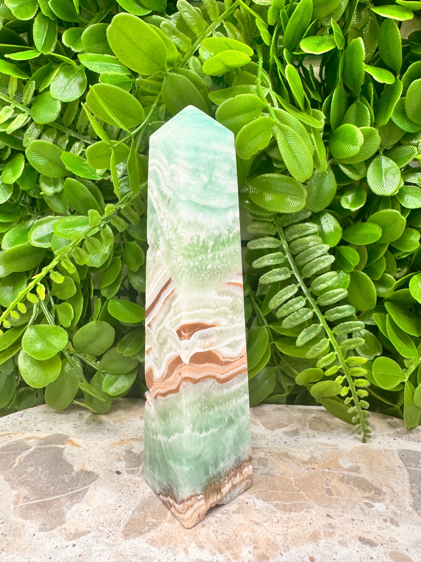 Blue Caribbean Calcite Tower 360g