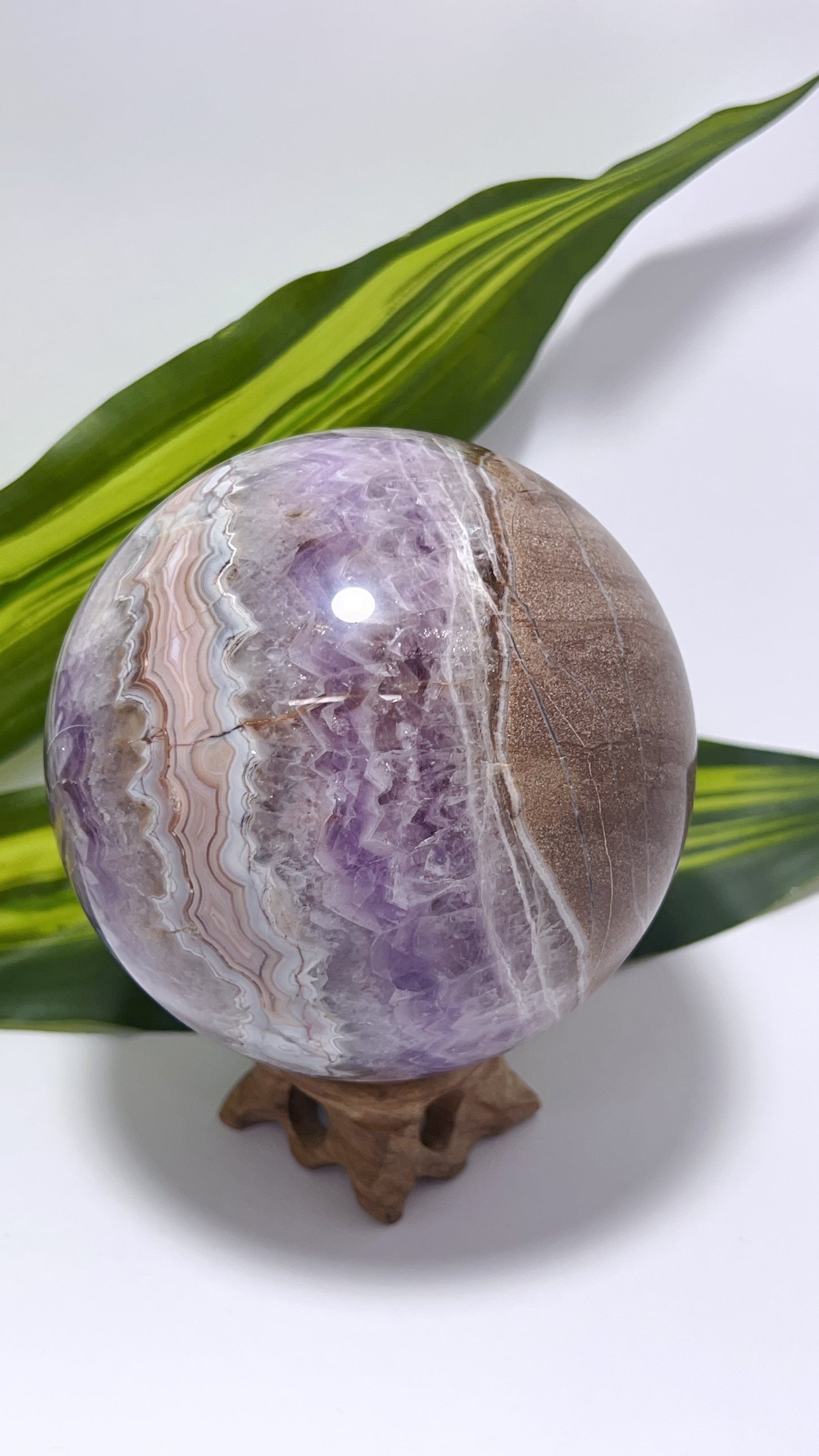Amethyst and Mexican Agate Sphere 1.3kg