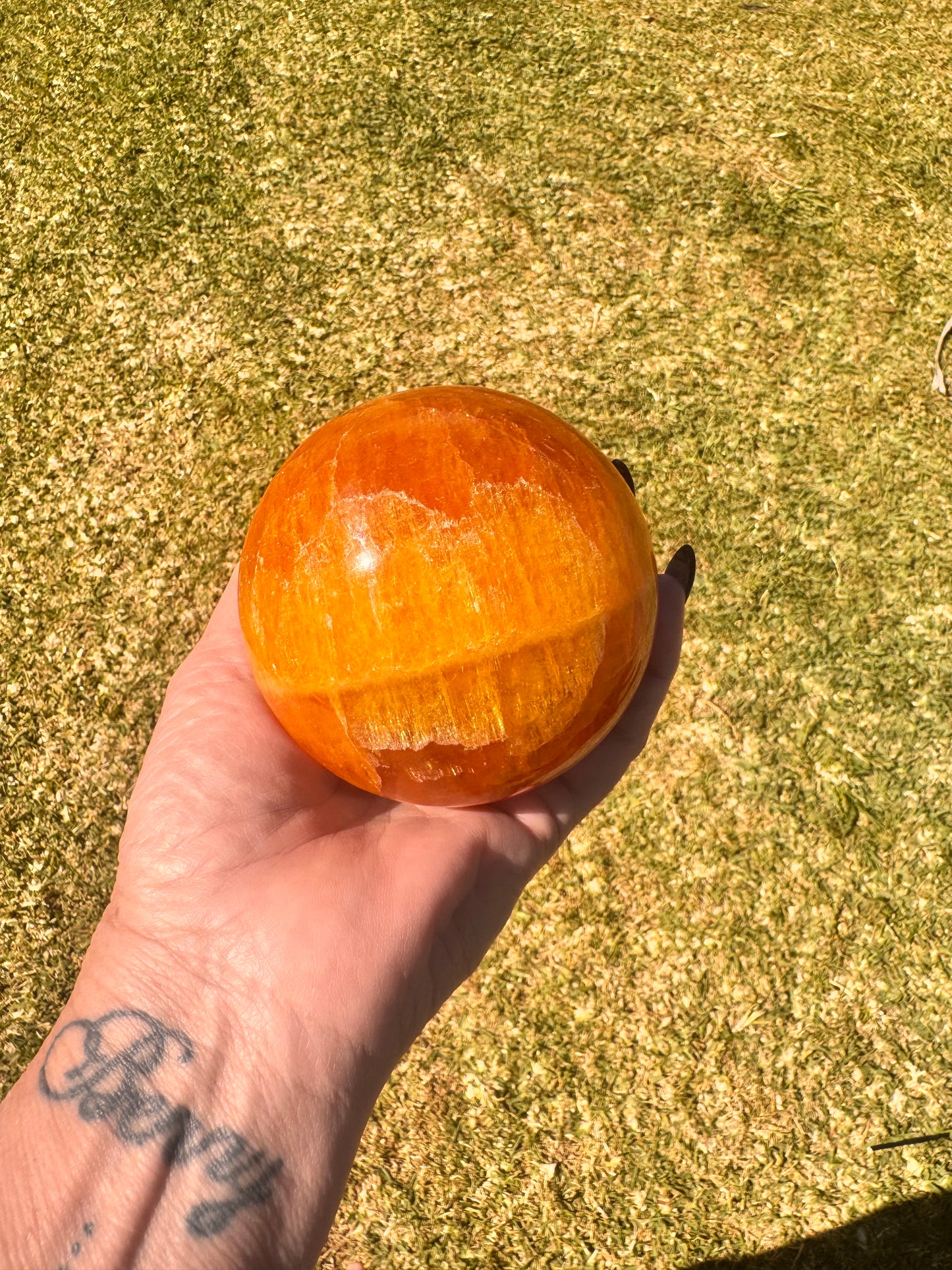 Crystalised Orange Calcite Sphere 1260g