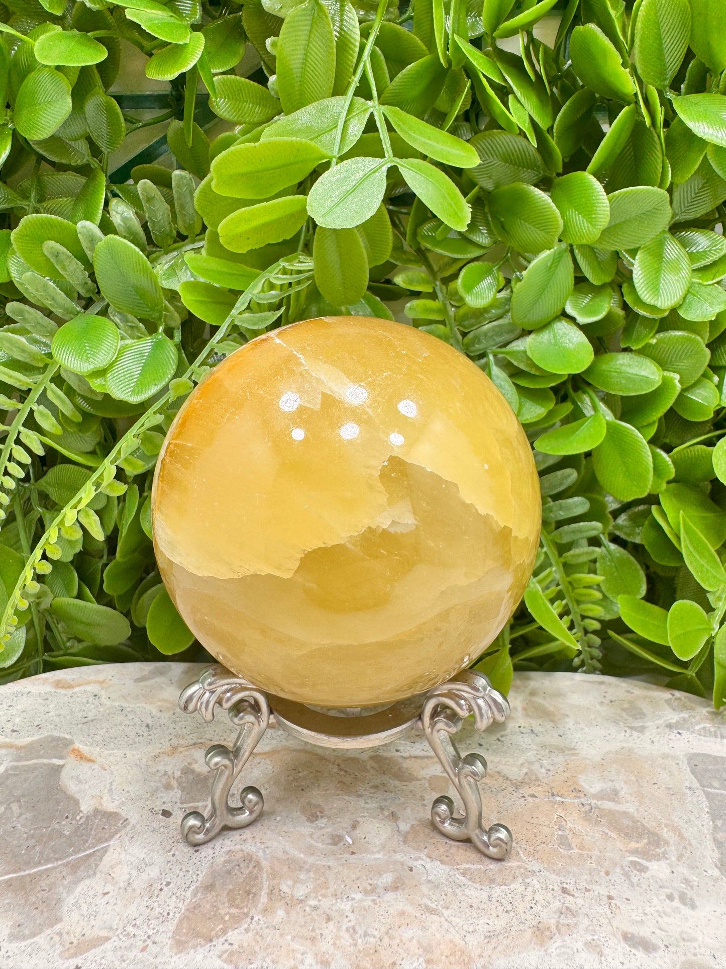 Lemon Calcite Sphere 850g