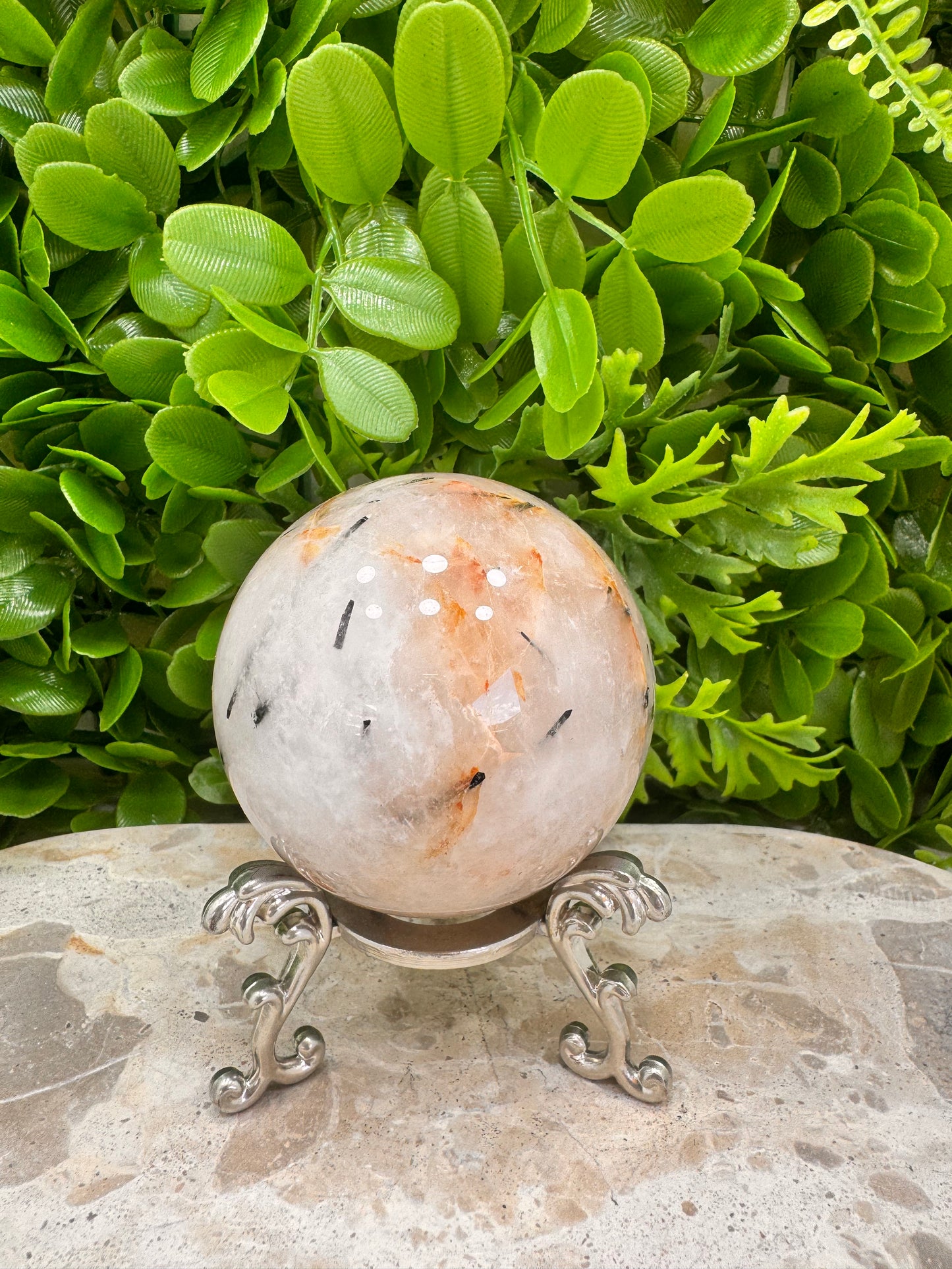 Tourmaline in Quartz Sphere 426g