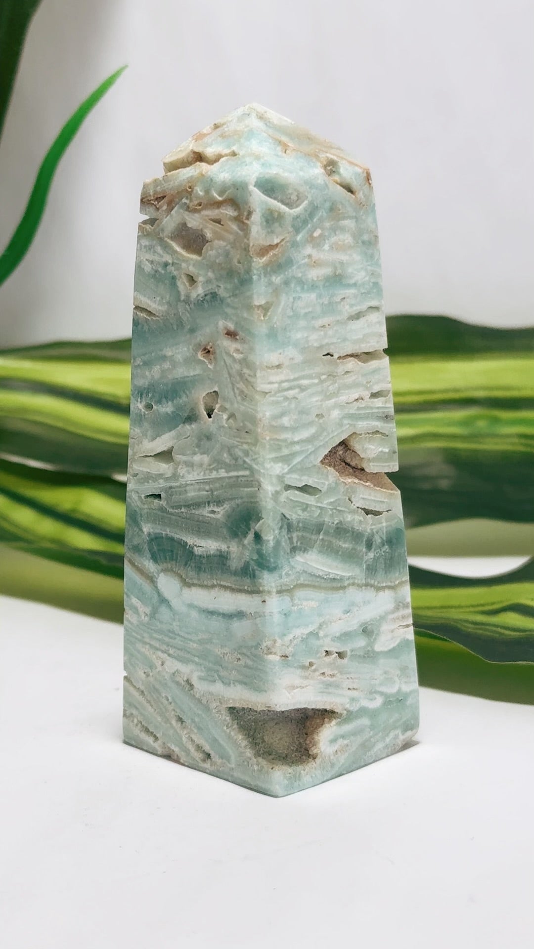 Blue Aragonite with Smithsonite Tower 194g