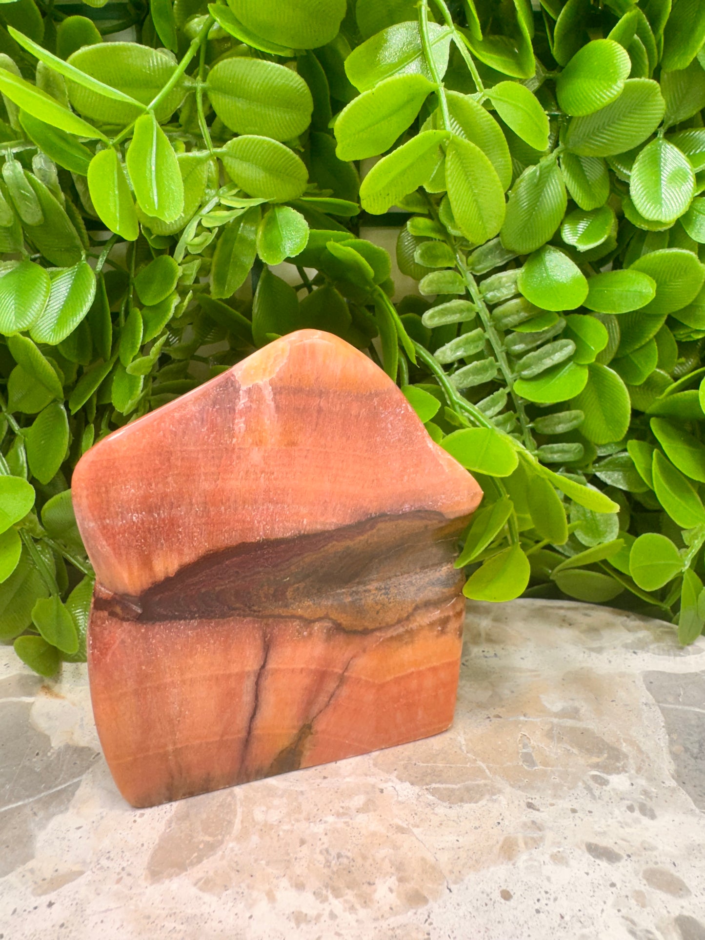 Peach Banded Calcite Freeform 362g