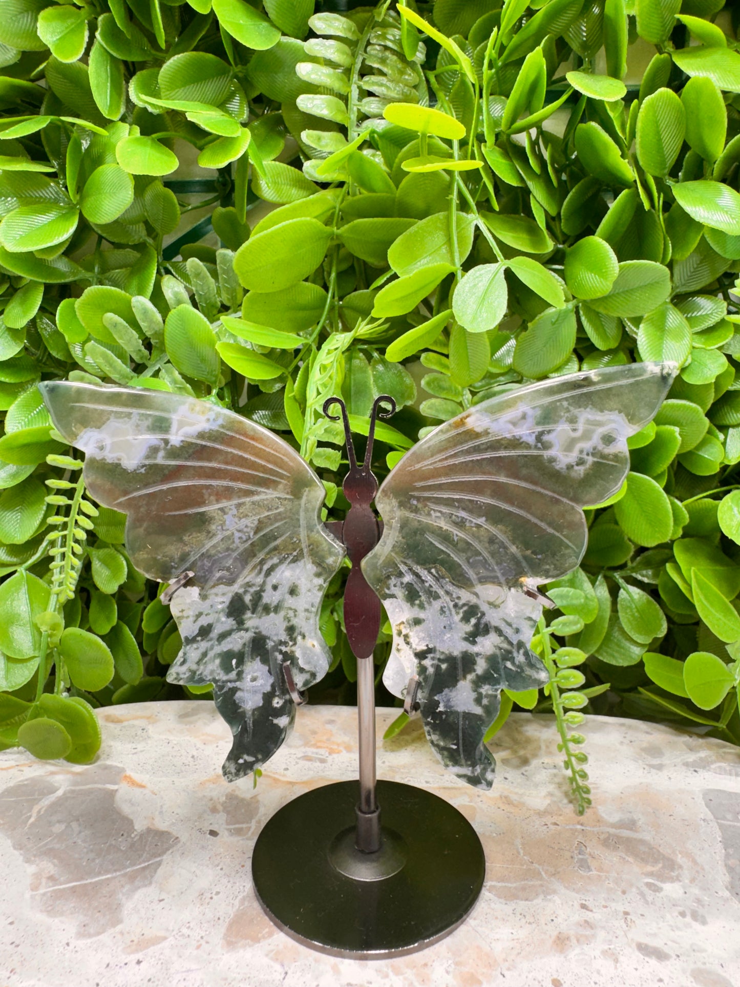 Moss Agate Butterfly 190g