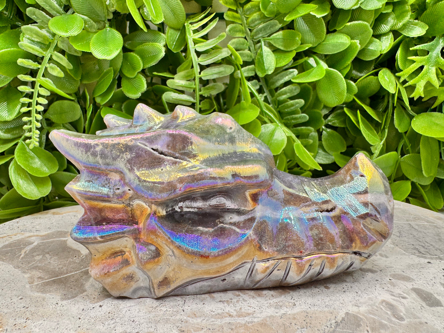 Aura Sphalerite Dragon Skull 562g