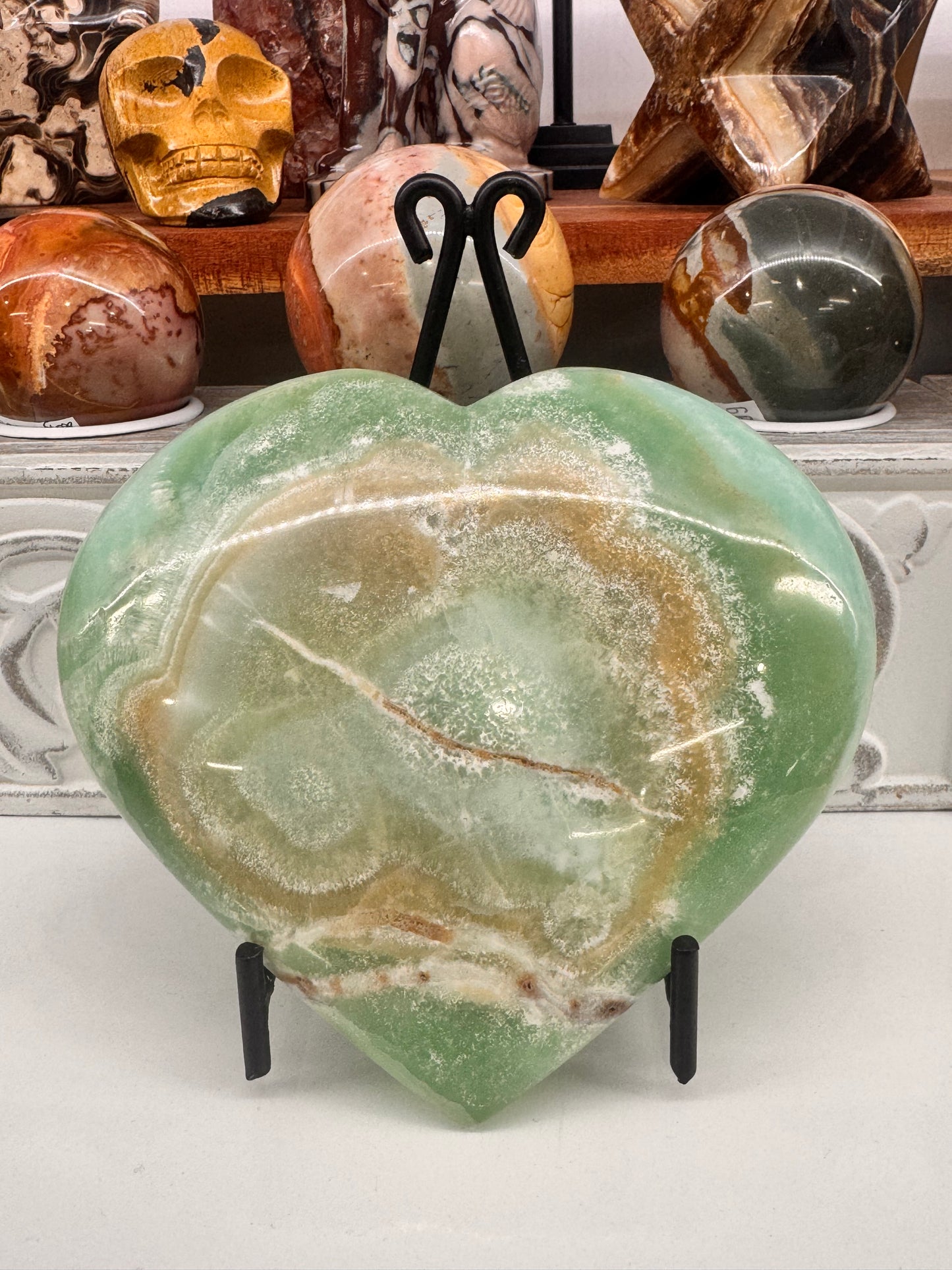 Aragonite & Smithsonite Heart 958g