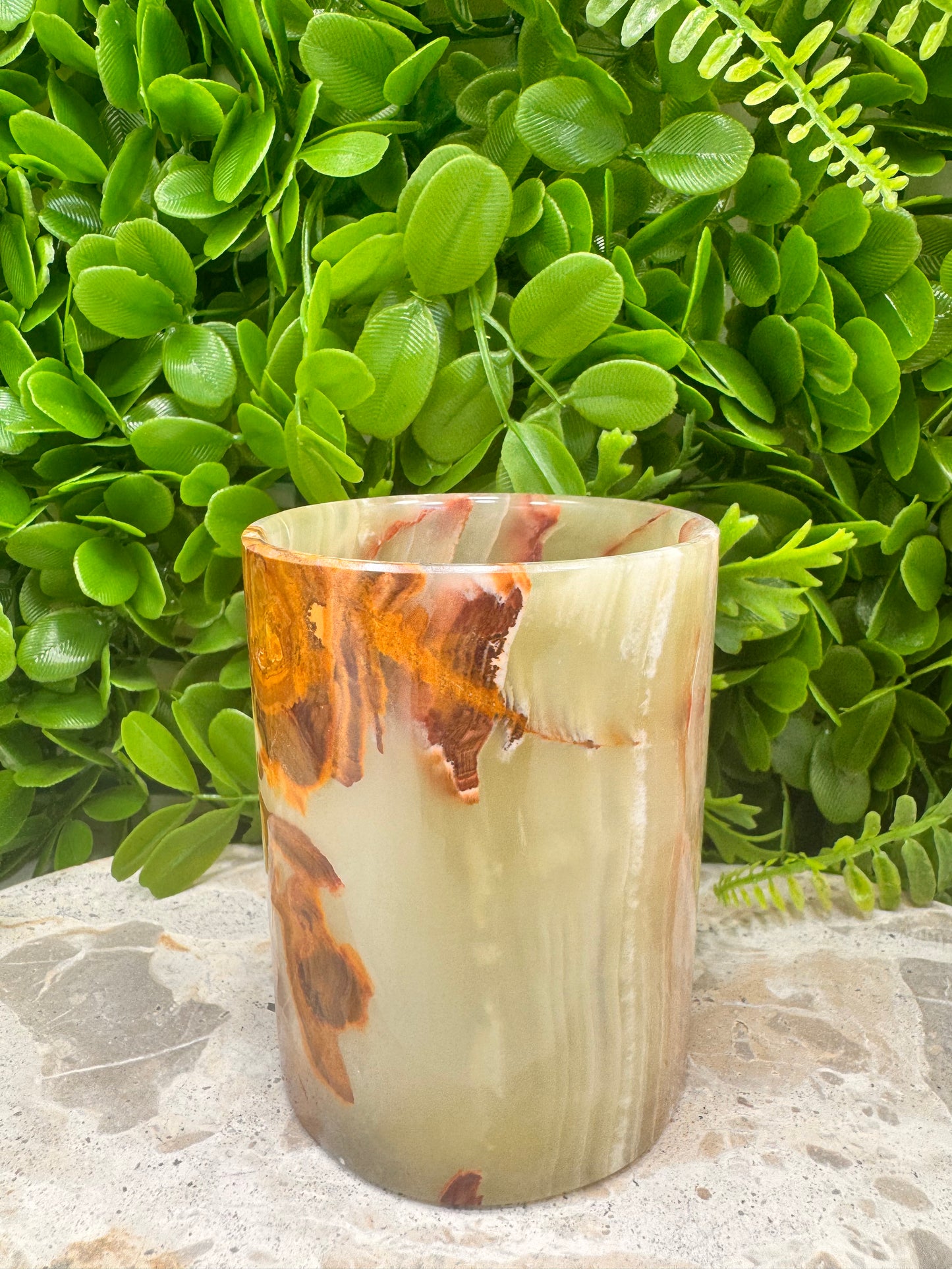 Green Banded Onyx Mug 434g
