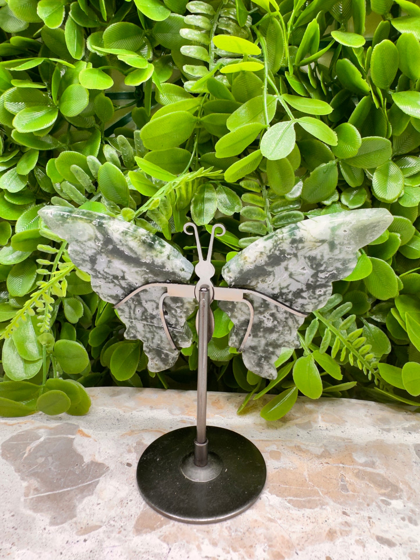Moss Agate Butterfly 134g