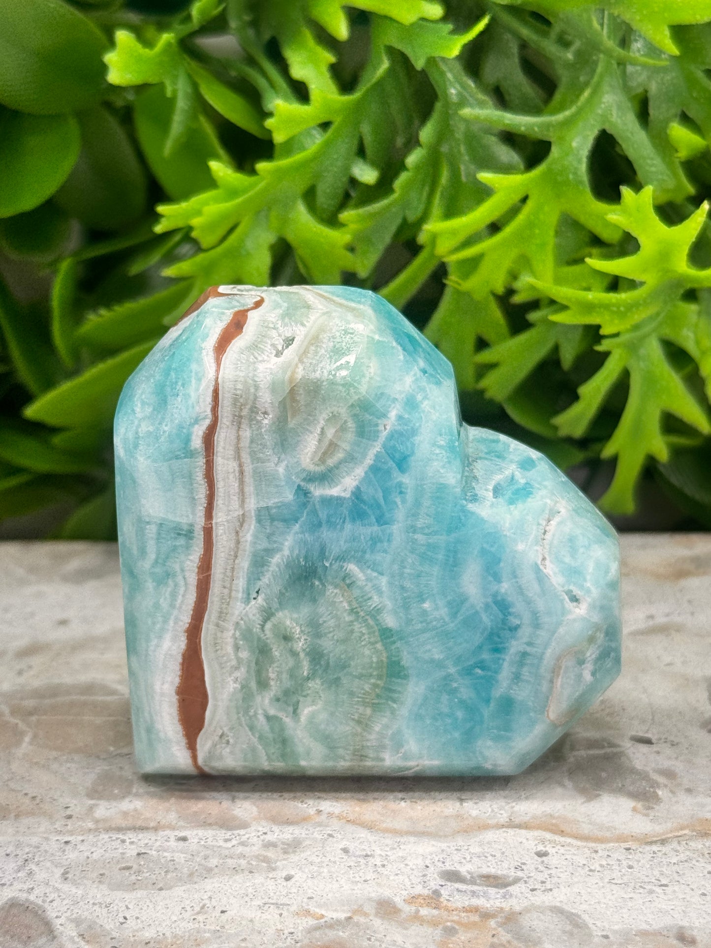 Blue Aragonite Faceted Heart 162g
