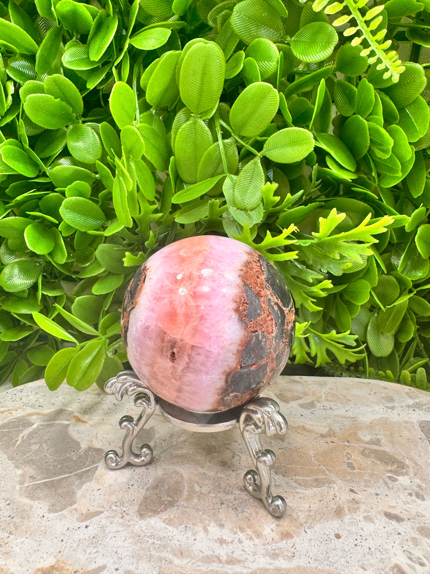 Pink Aragonite Sphere 412g