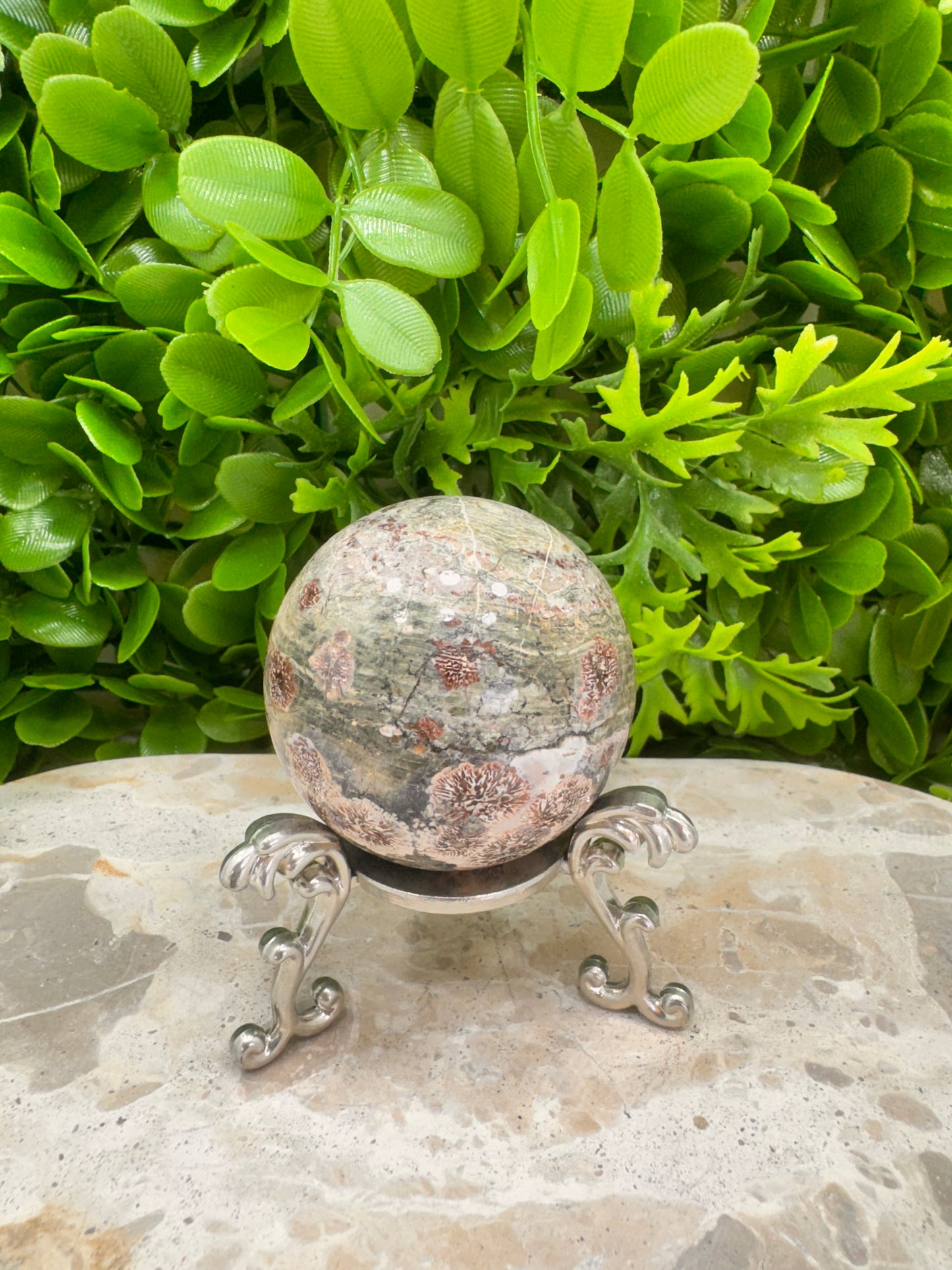 Russian Flower Agate Sphere 232g