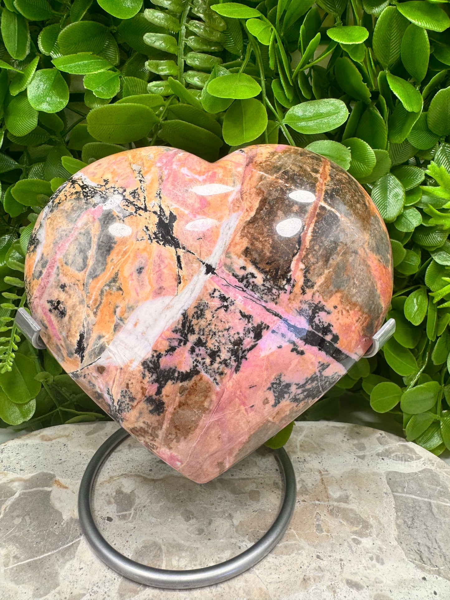 Rhodonite Heart 1272g