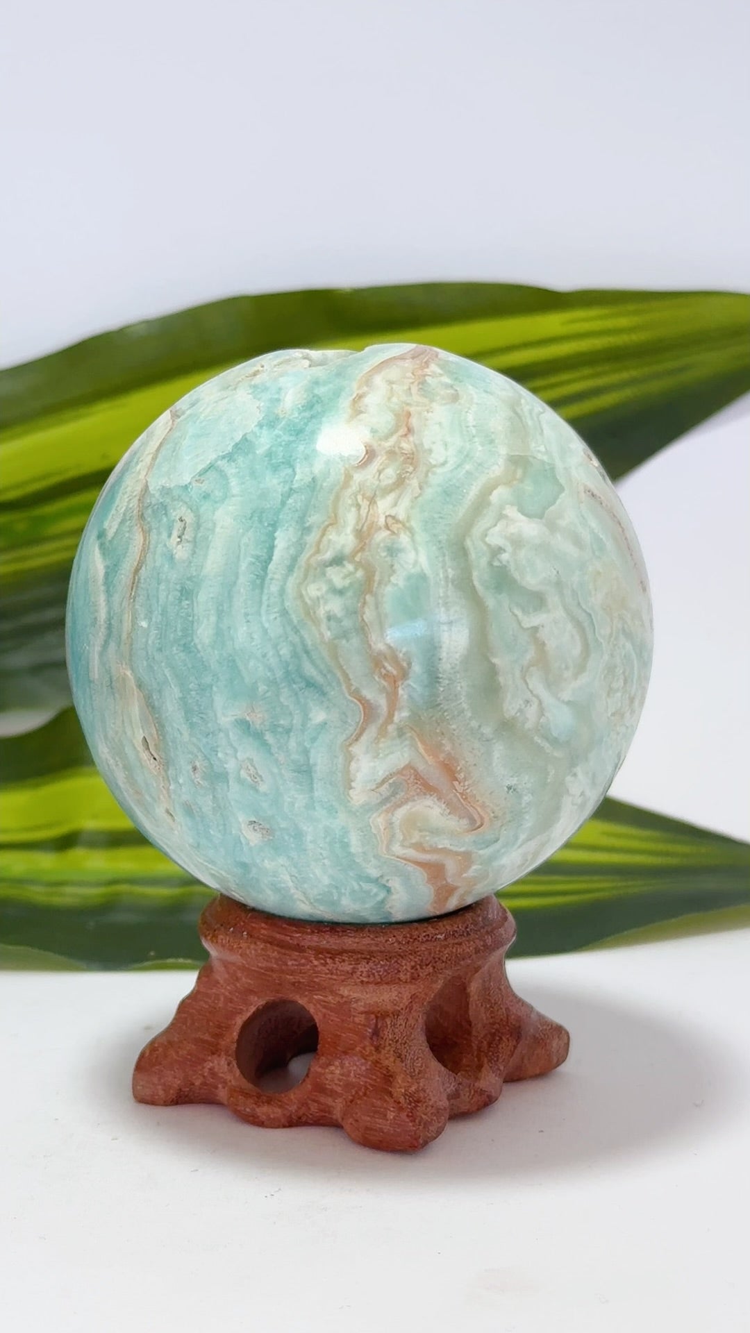 Blue Aragonite Sphere 480g
