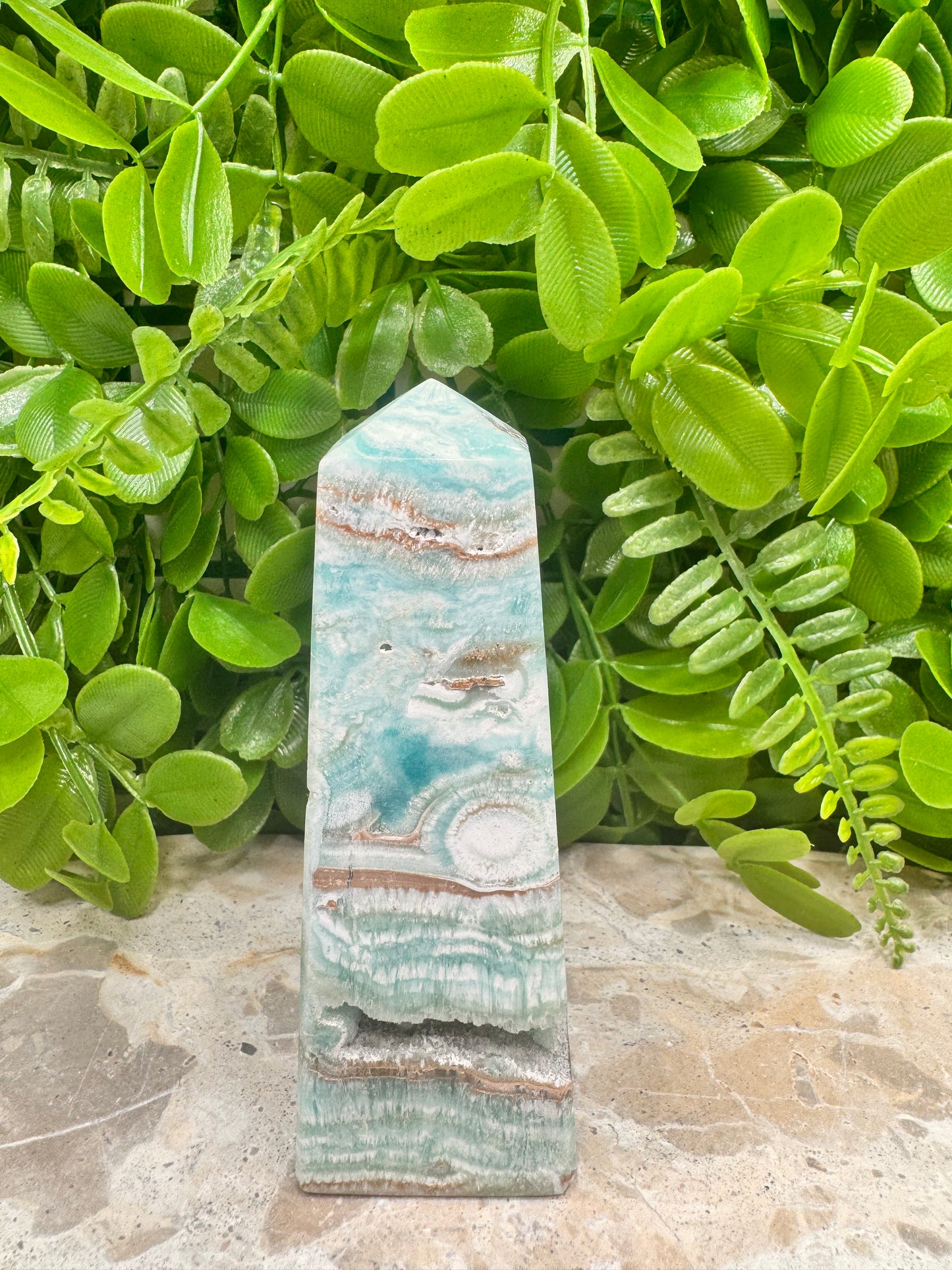 Aragonite with Smithsonite Tower 300g