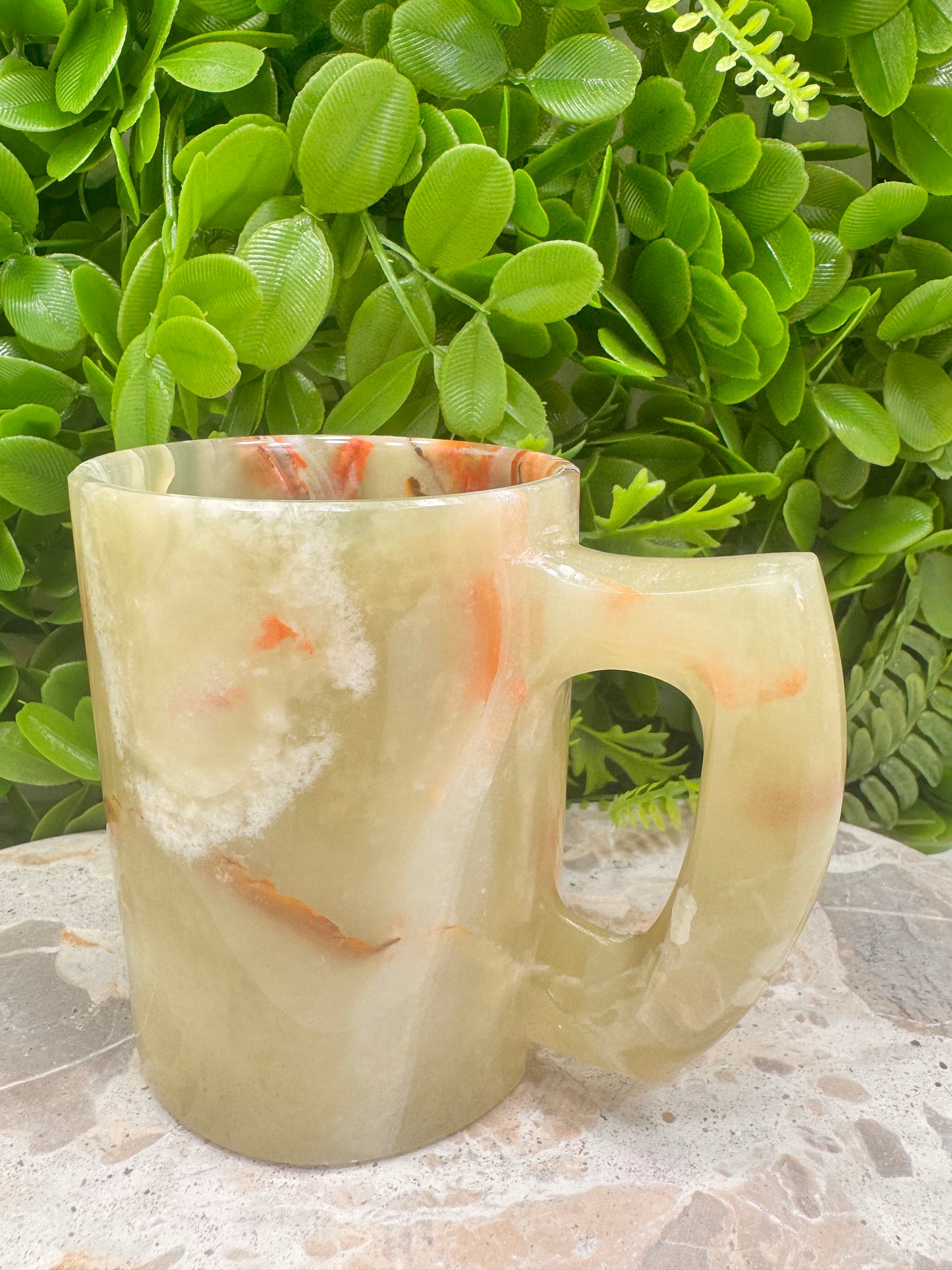 Green Banded Onyx Mug 432g
